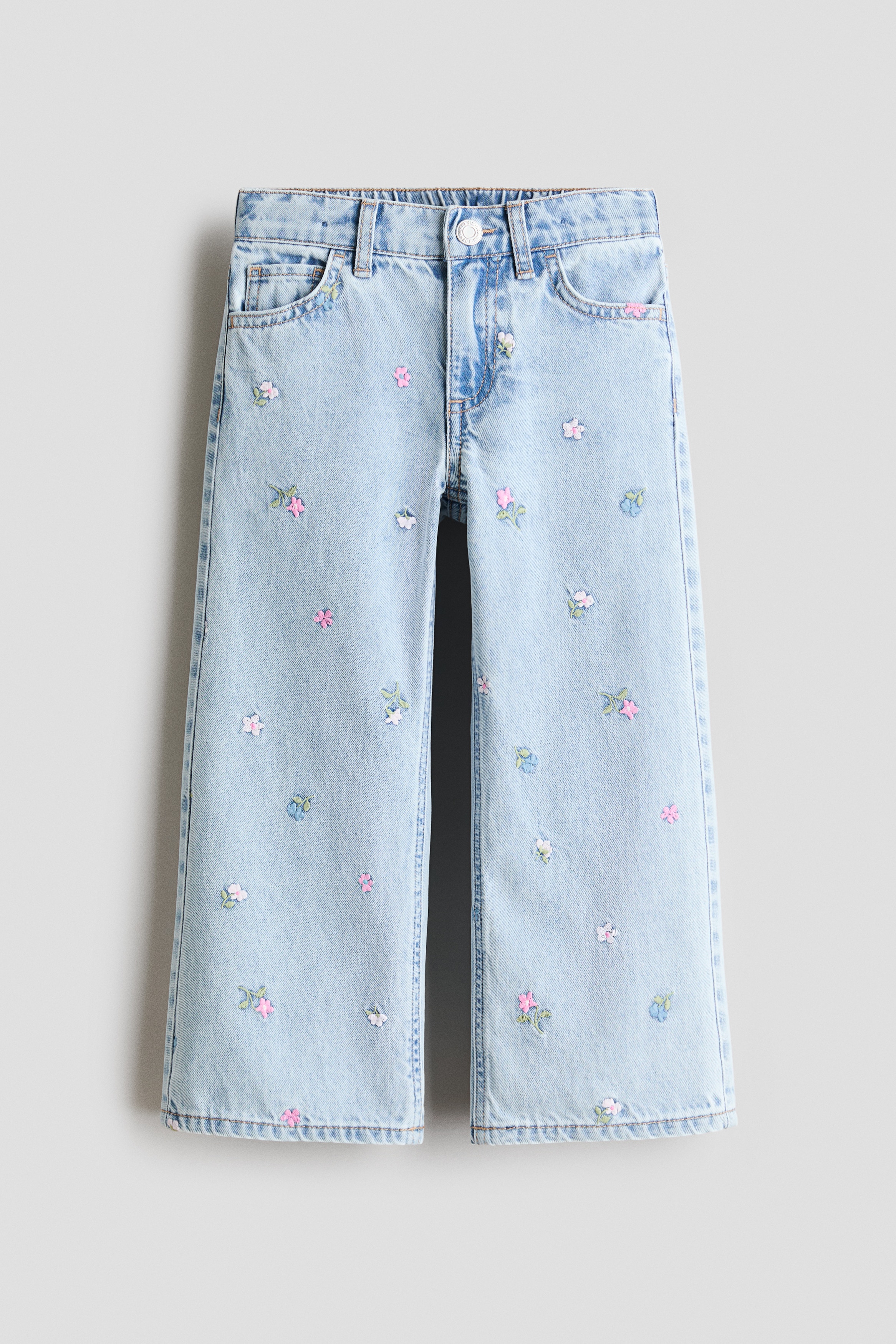 Motif-detail wide leg jeans - Light denim blue/Flowers/Light denim blue/Hearts/Denim blue/Floral