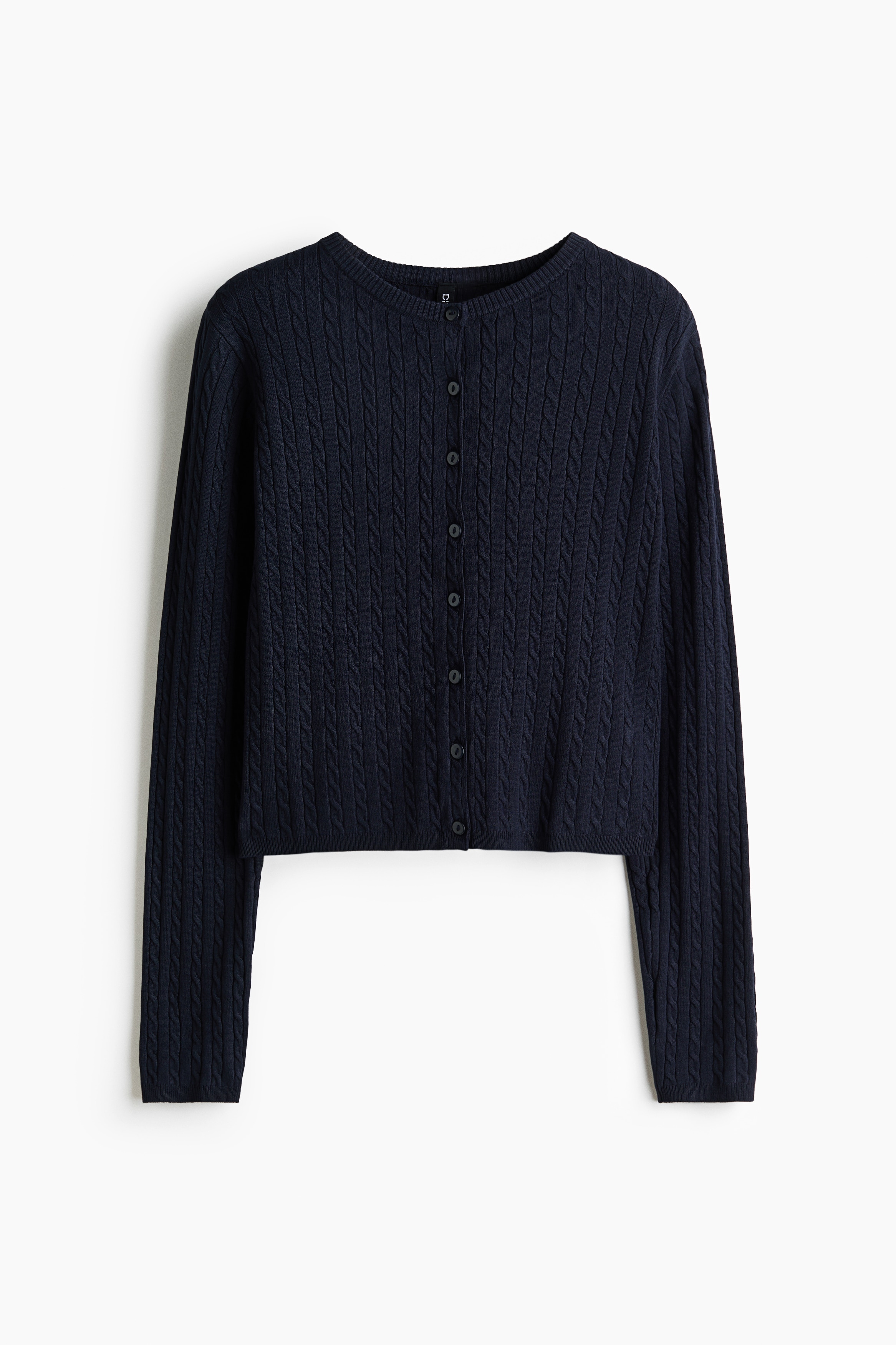 Cable-Knit Cardigan - Navy blue/White/Light yellow/Light blue/Gray/Light pink/Navy blue