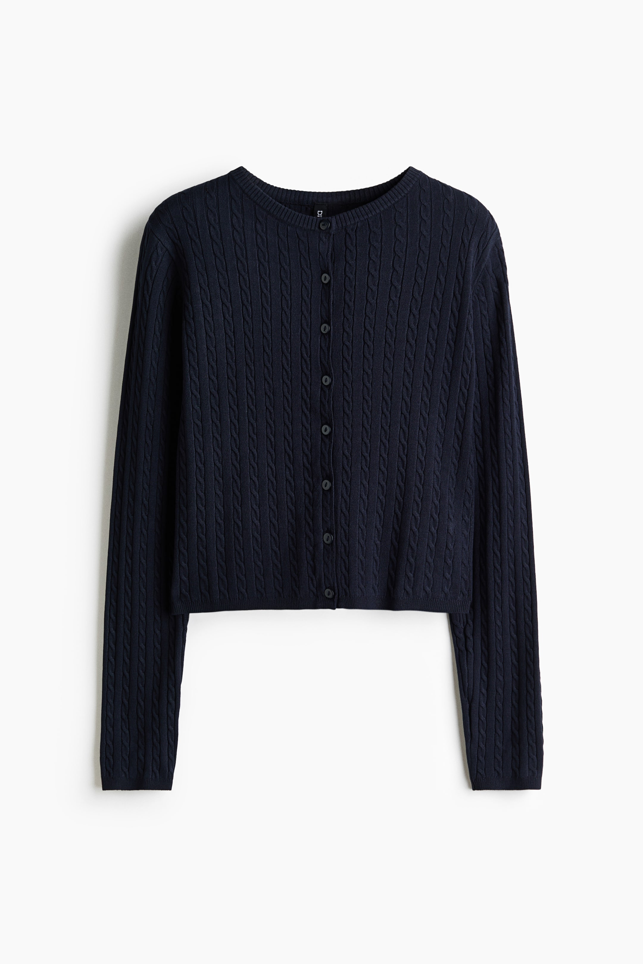 View larger image: Cable-knit cardigan - Navy blue - Ladies | H&M IE 1