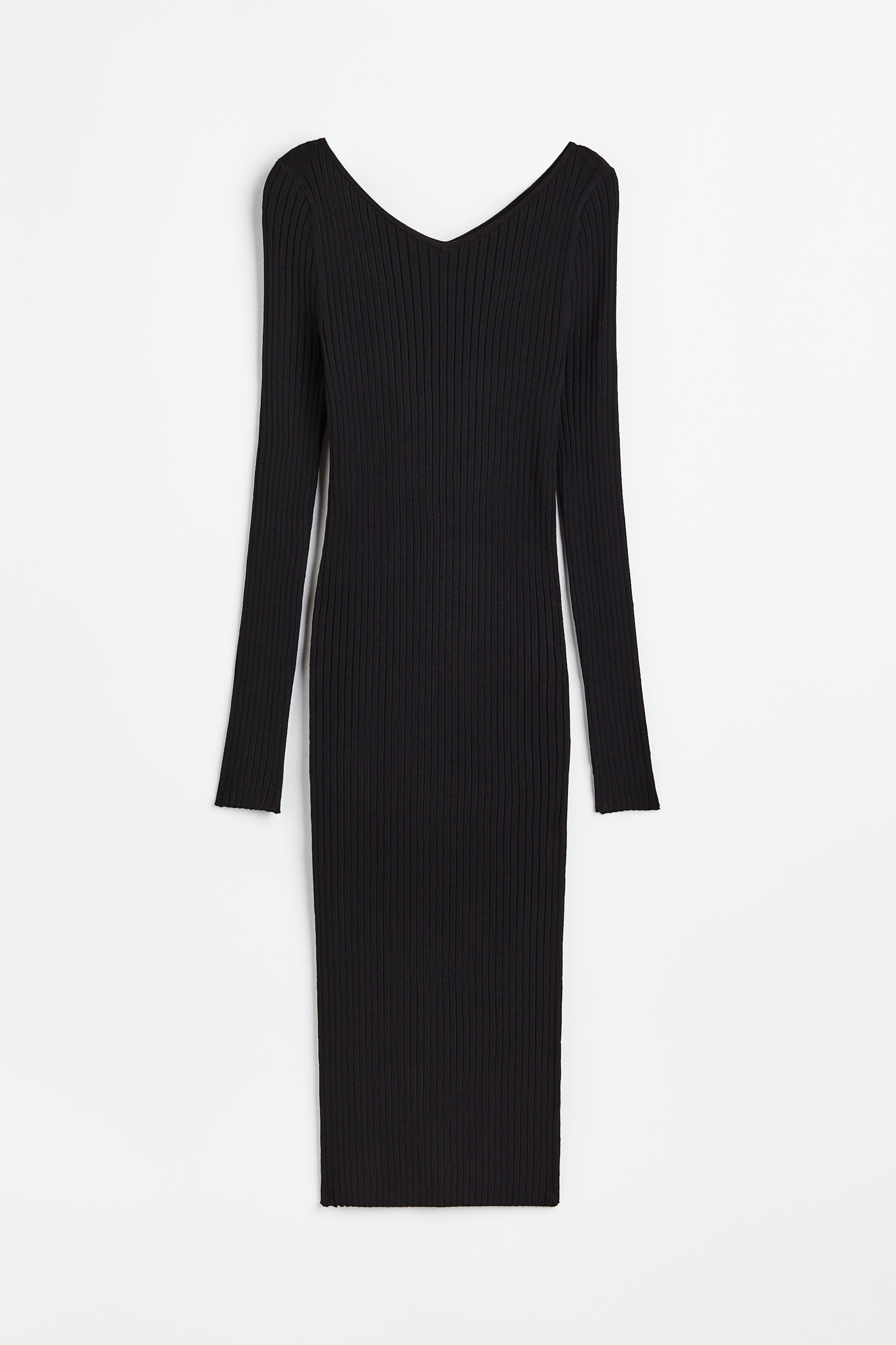 Visualizza immagine più grande: Abito bodycon in maglia a coste - Nero - DONNA | H&M IT 1