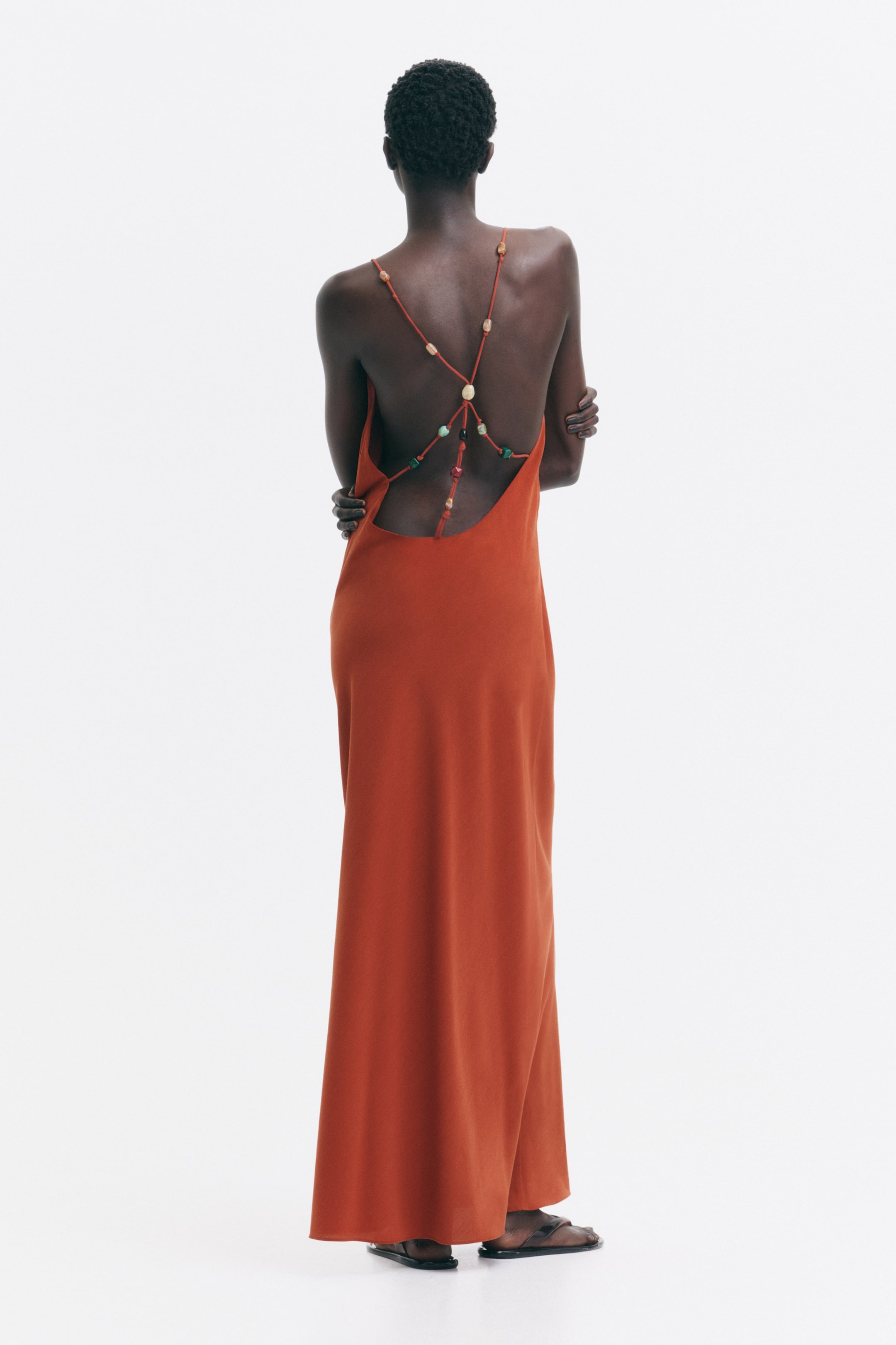 Bead-Detail Crêpe Dress