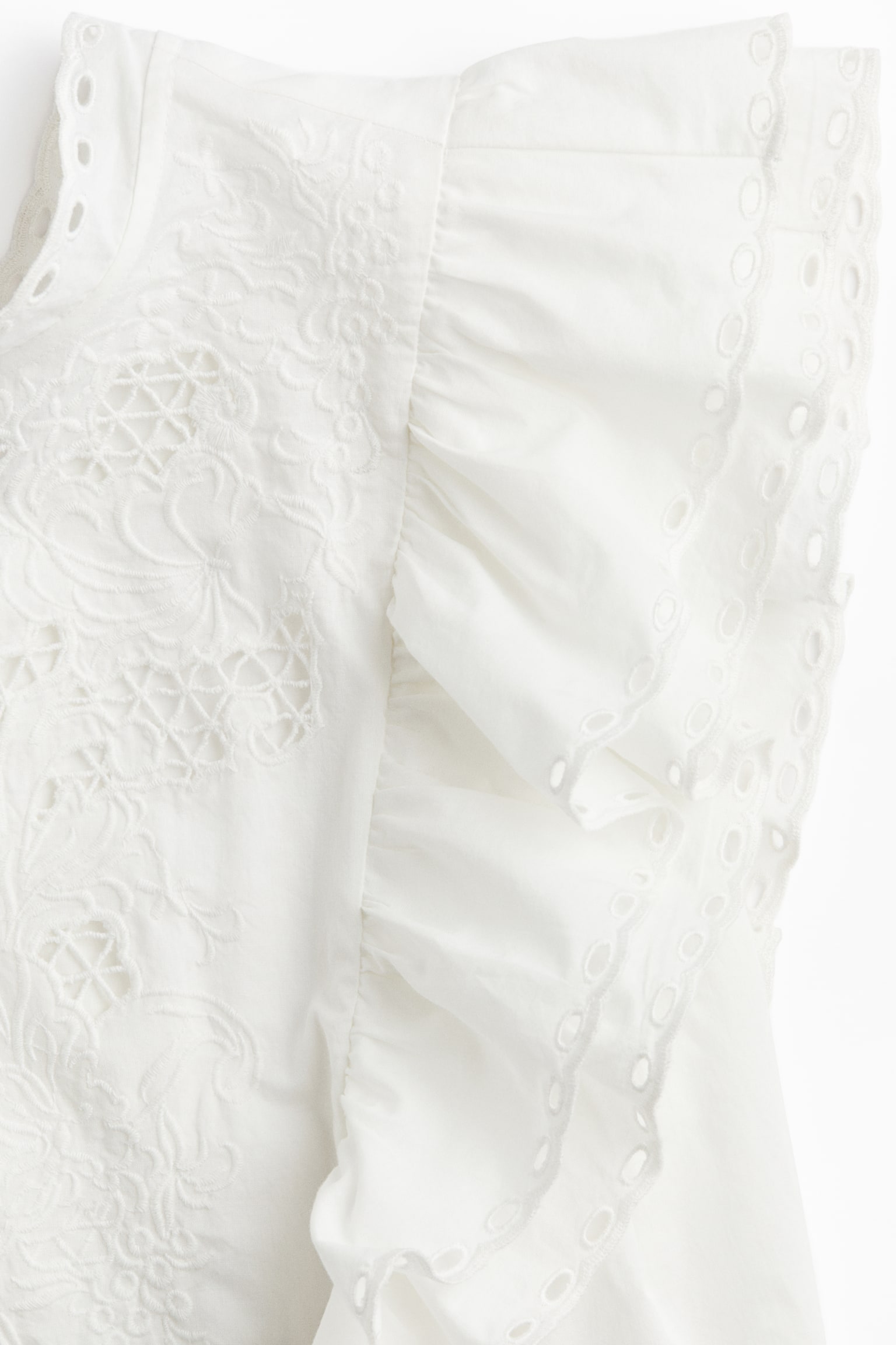 Broderie anglaise blouse - White - 4
