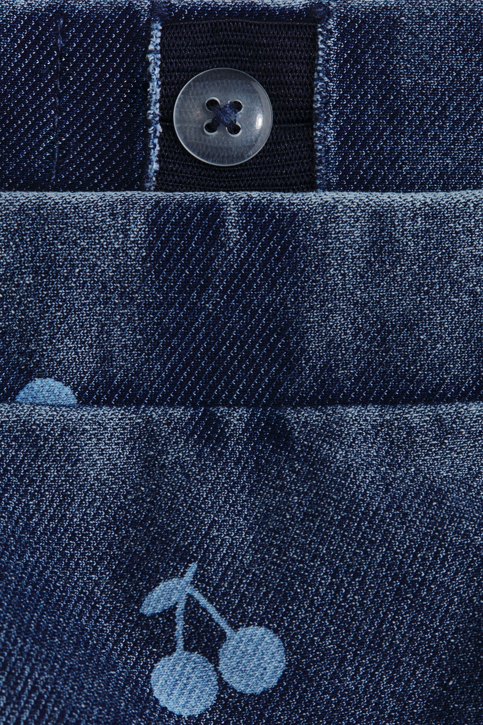Детские джинсы H&M Wide Denim-Look Jeggings, цвет: Джинсовый синий / Cherries — фото 2