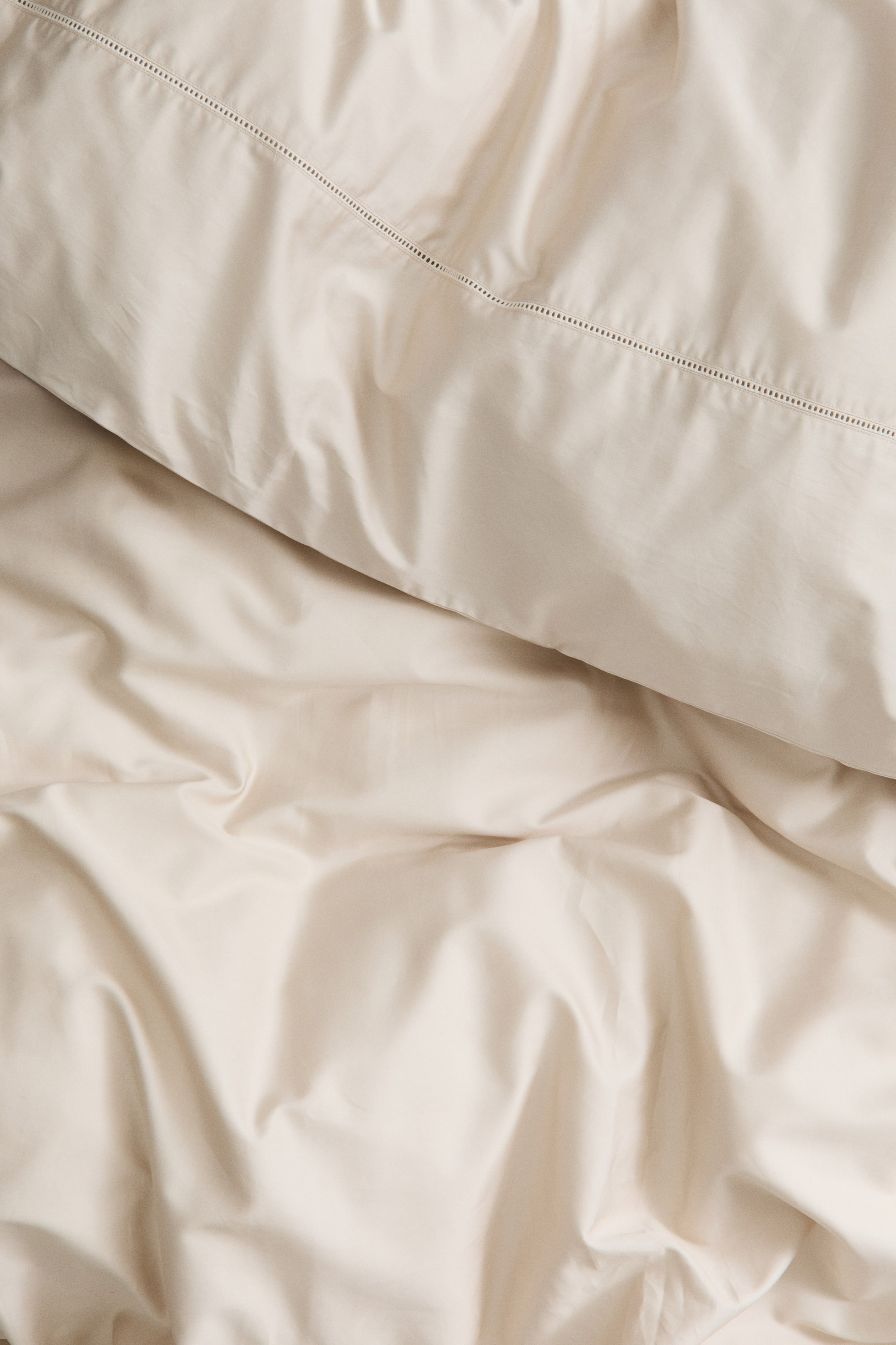 View larger image: Egyptian Cotton Twin Duvet Cover Set - Light beige - Home All | H&M US 3