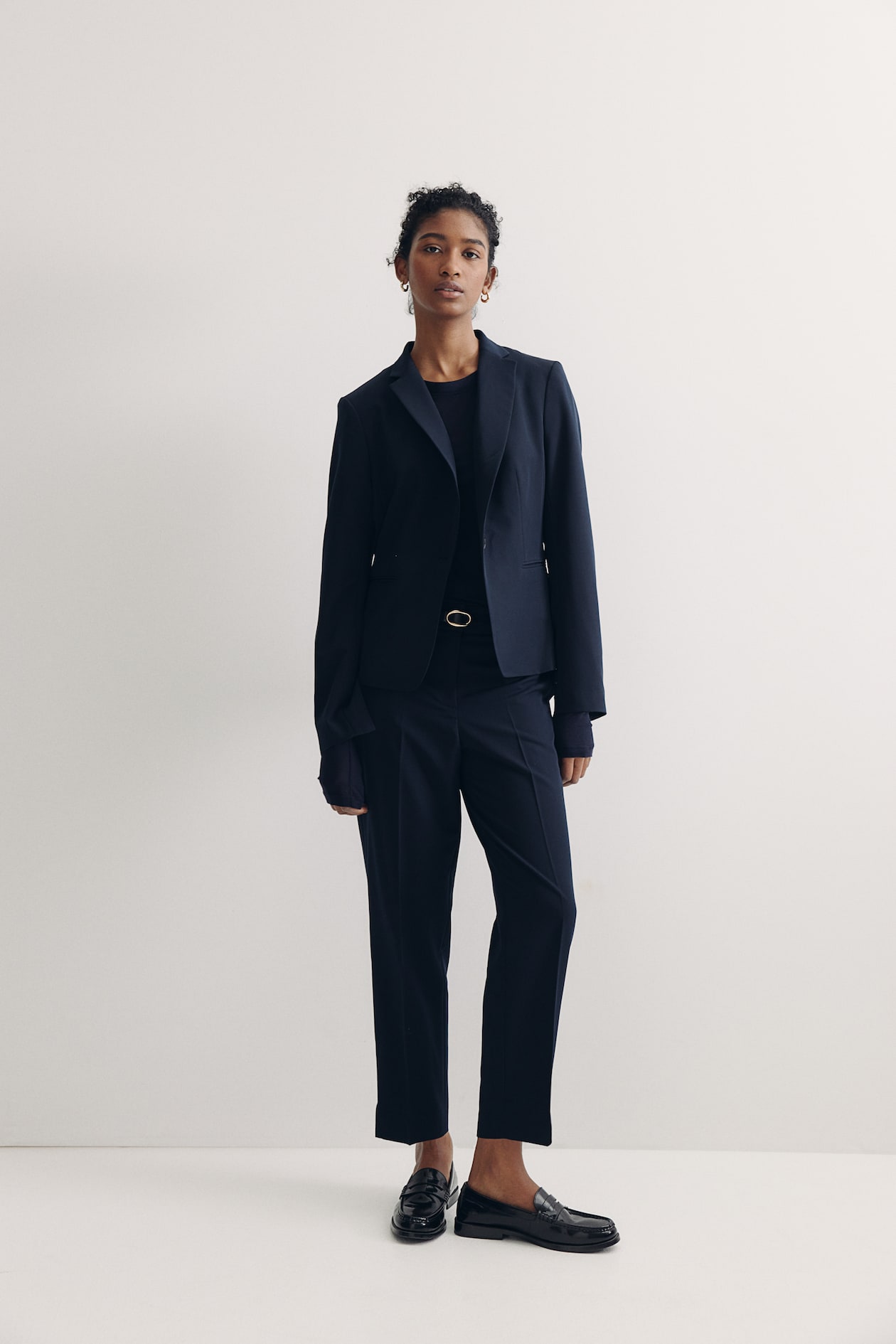 Women's Navy blue Ankle-Length Slacks H&M CA