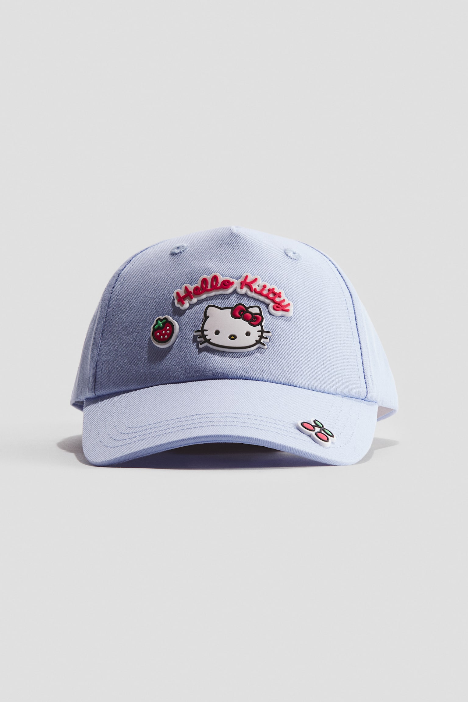 Motif-Detail Cotton Cap - Light blue/Hello Kitty