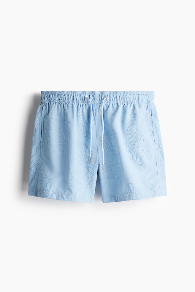 Patterned Swim Shorts - Light blue - 1