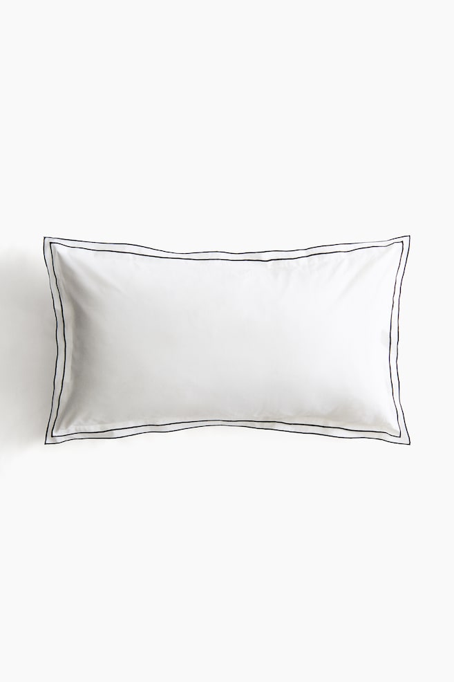 Cotton Pillowcase - White/Pale yellow/Powder pink - 1