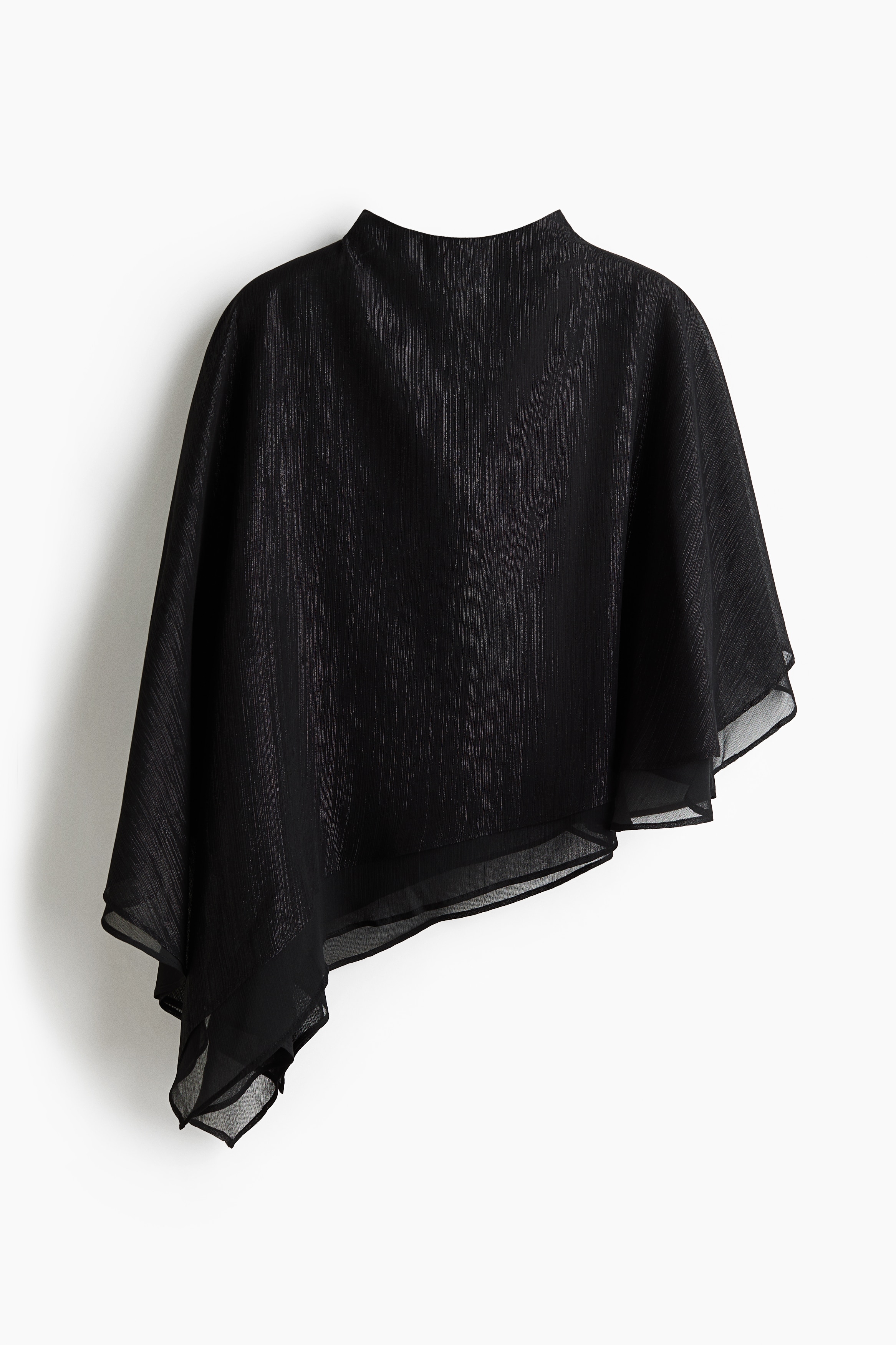 Asymmetric turtleneck cape