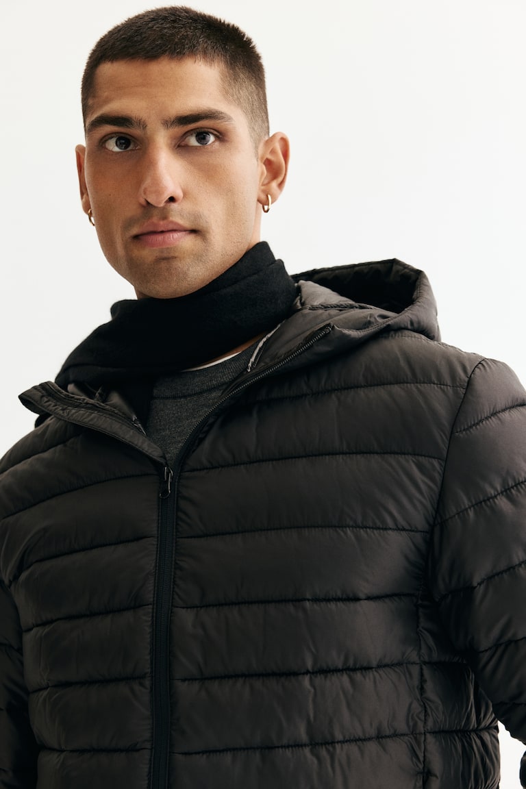 Slim Fit Lightweight puffer jacket Black Men H&M IN