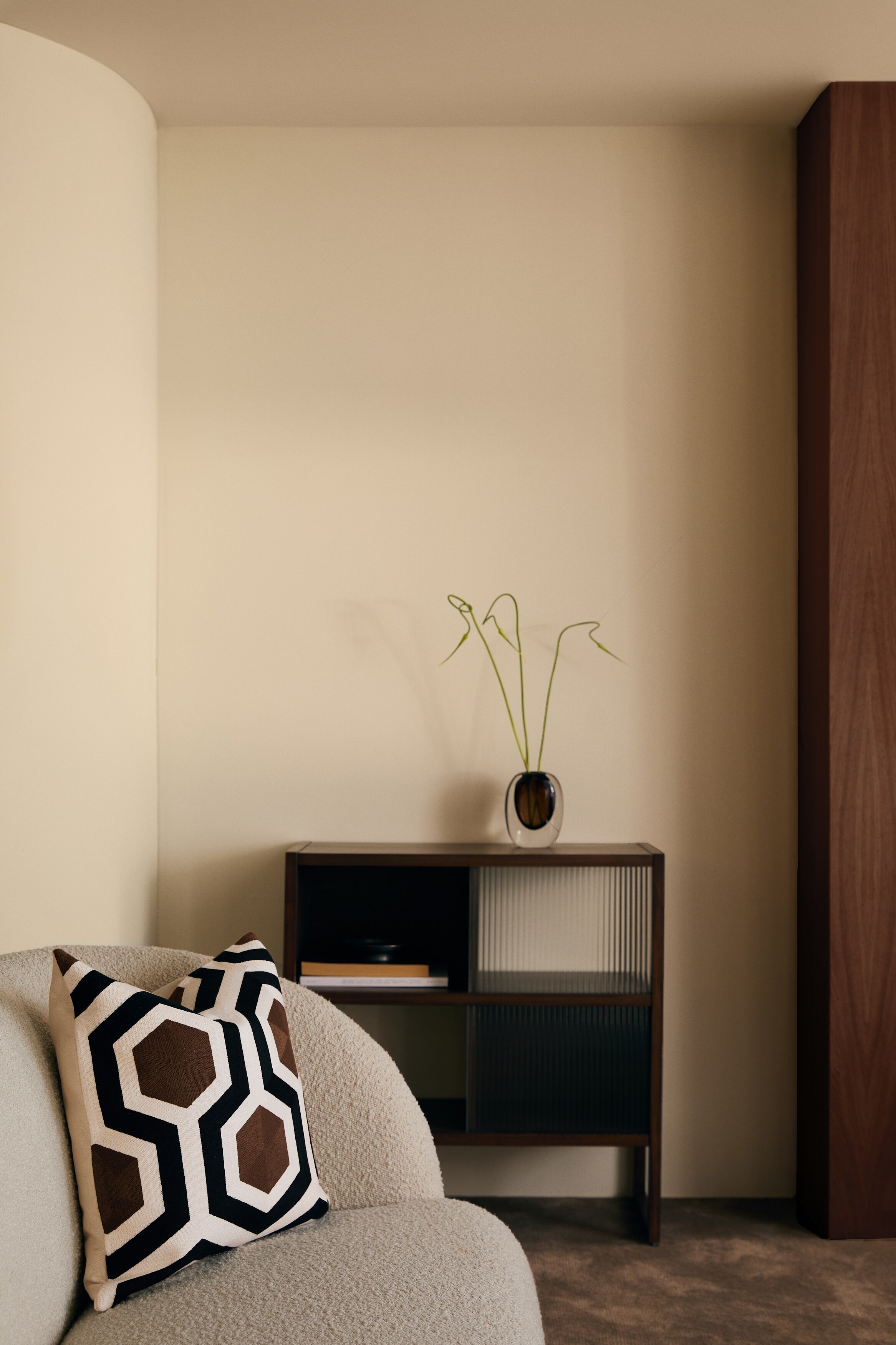 Housse de coussin brodée en coton mélangé - Marron/motif