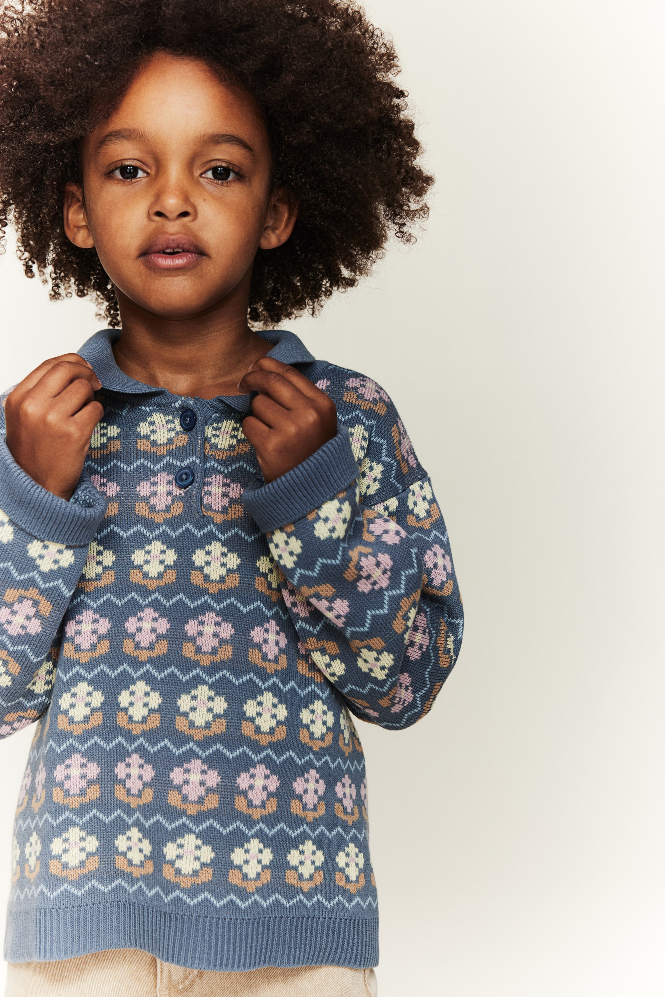 Patterned Cotton Sweater