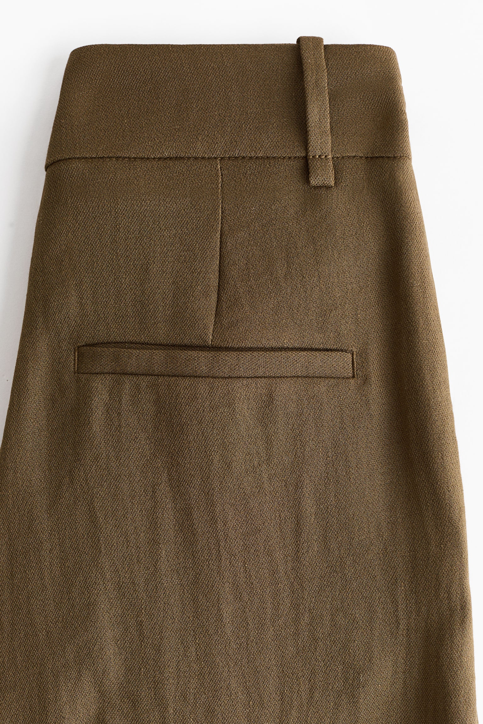 Wide tailored trousers-Dark khaki green - 3