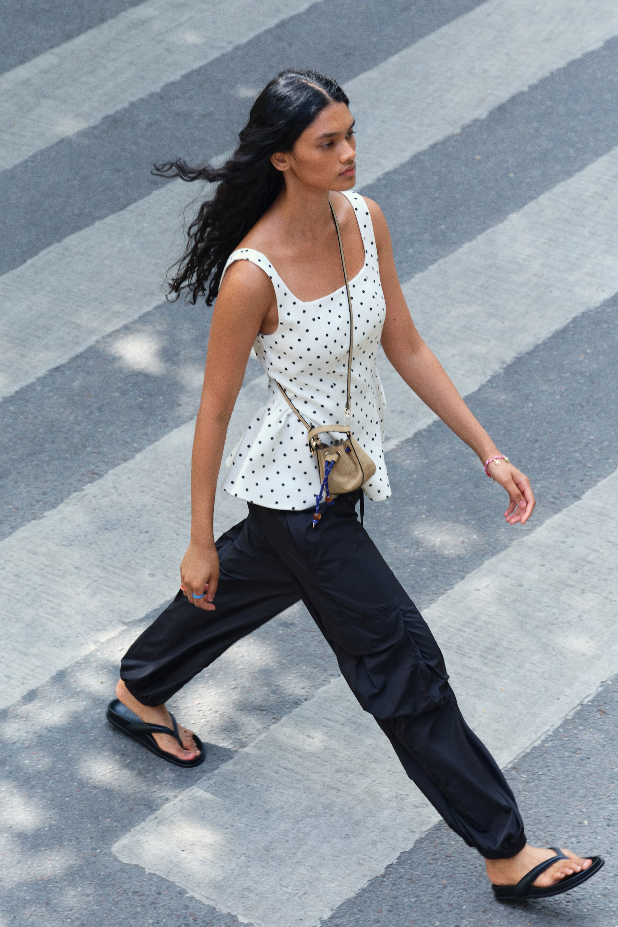 Square-Neck Peplum Top