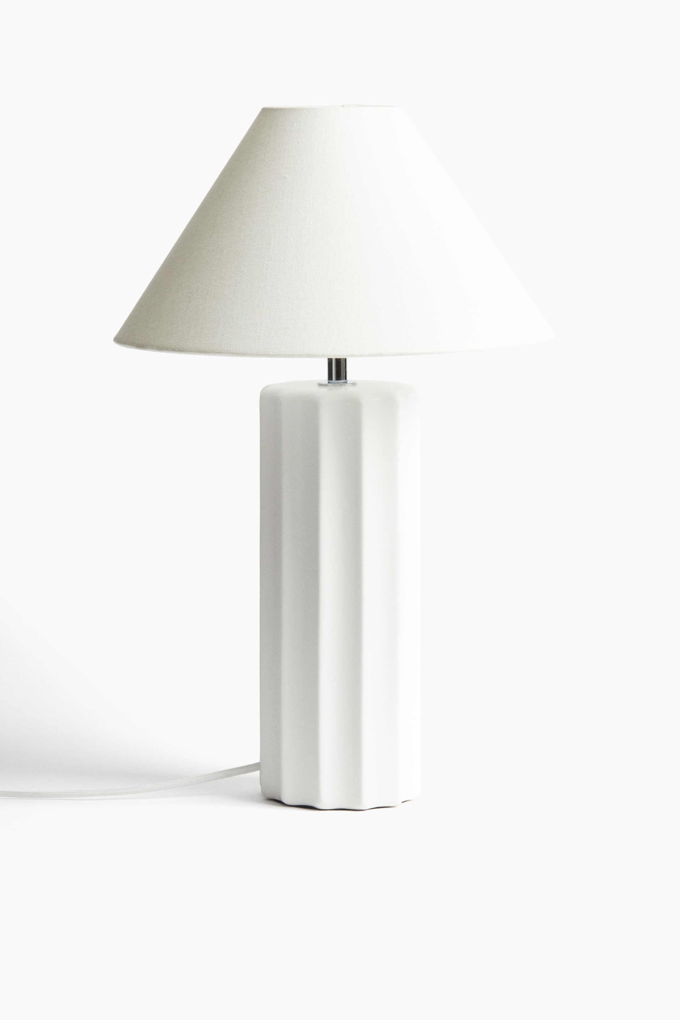 Ingrandisci l'immagine: Base per lampada in gres scanalato - Bianco - HOME | H&M CH 4
