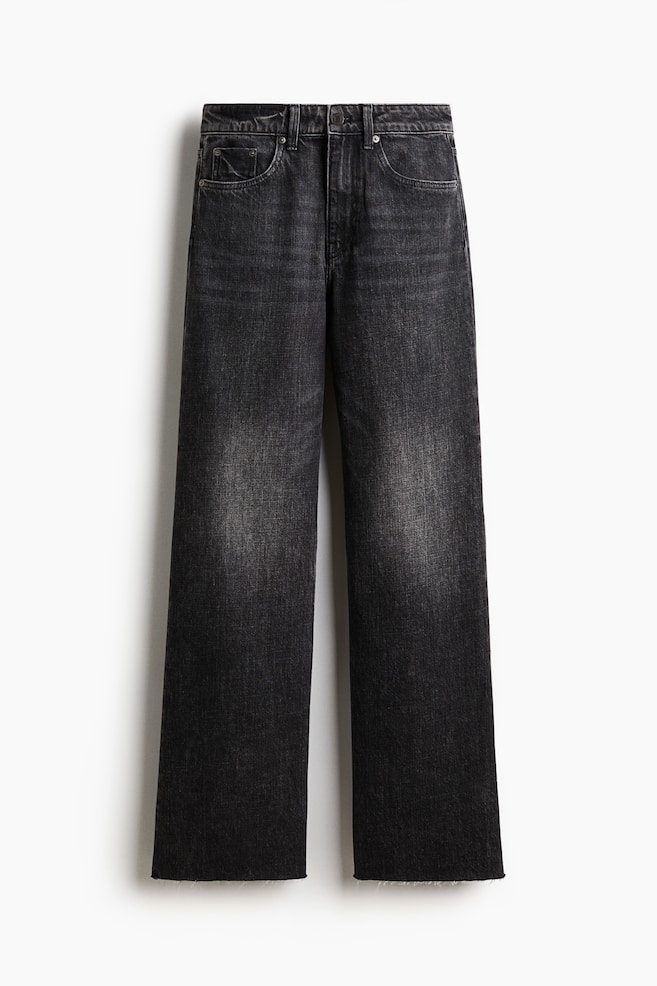 Wide High Jeans - Washed black/White - 1