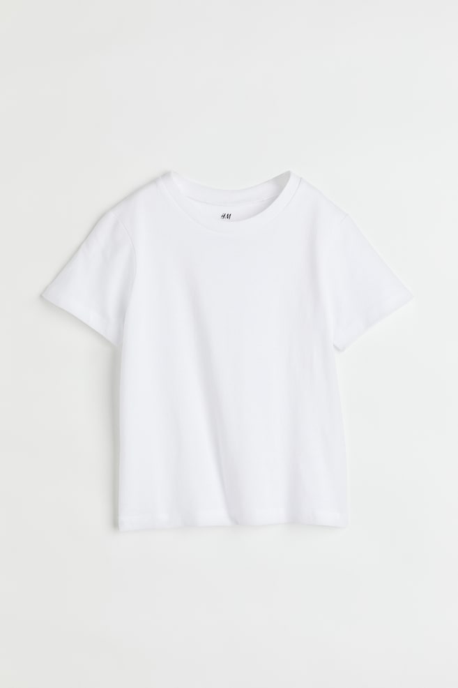 Cotton T-shirt - White/White/Taupe melange/White/dark red striped/Light gray melange/Light blue/striped/Black/Dusty blue/Light red/Navy blue/Dusty green/striped/White/red striped - 1