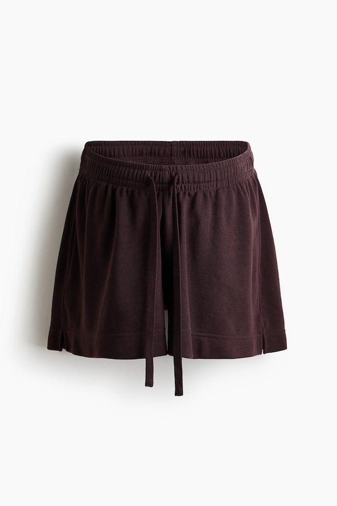 MAMA Sweatshorts - Dark brown/Cream - 1