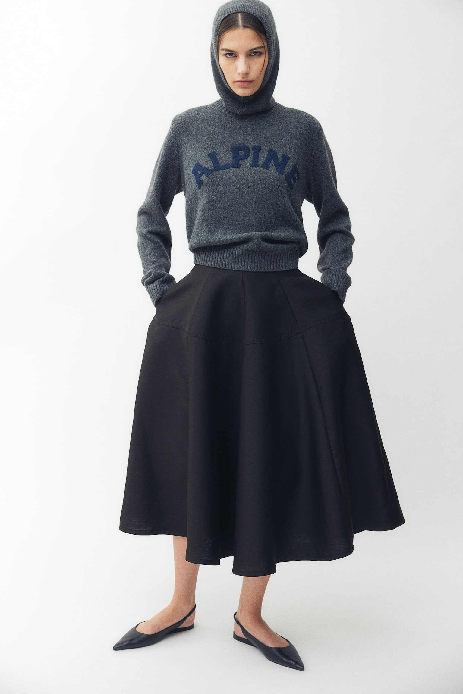 Text-motif jumper - Dark grey marl/Alpine/Black/Le Ski - 1