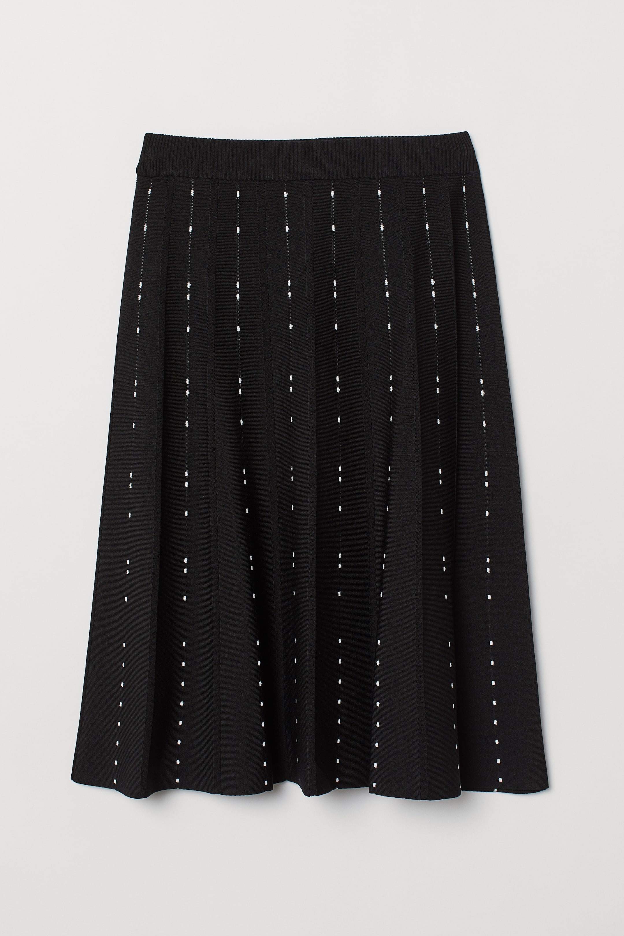 Fine-knit skirt - High waist - Midi - Black - Ladies | H&M GB