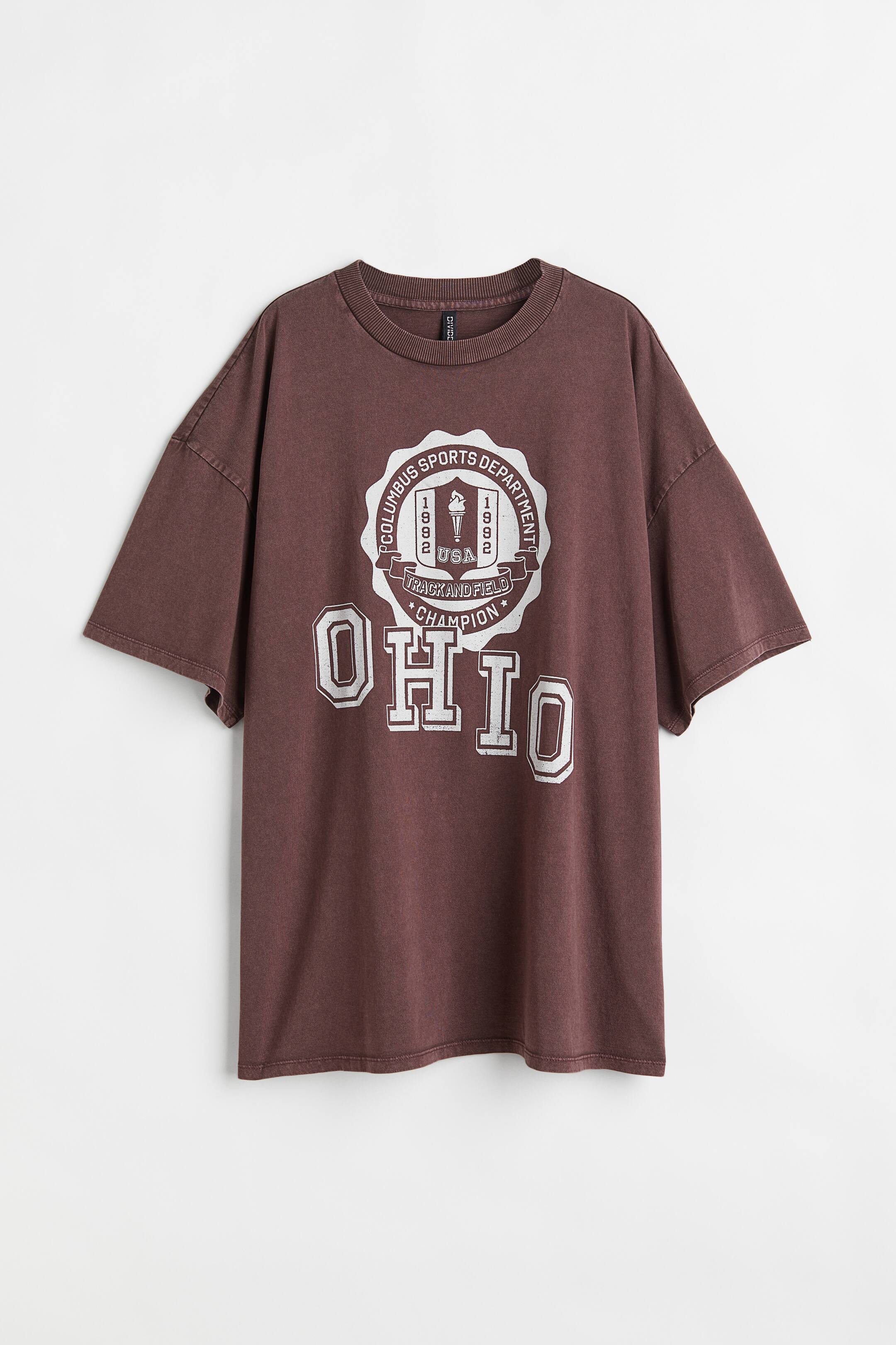 Oversized T-Shirt mit Druck - Rundausschnitt - Kurzarm  