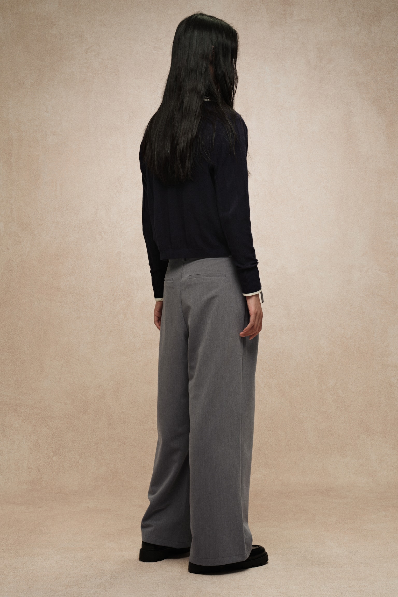 寬管褲 - 灰色/深灰色/格紋 - 5