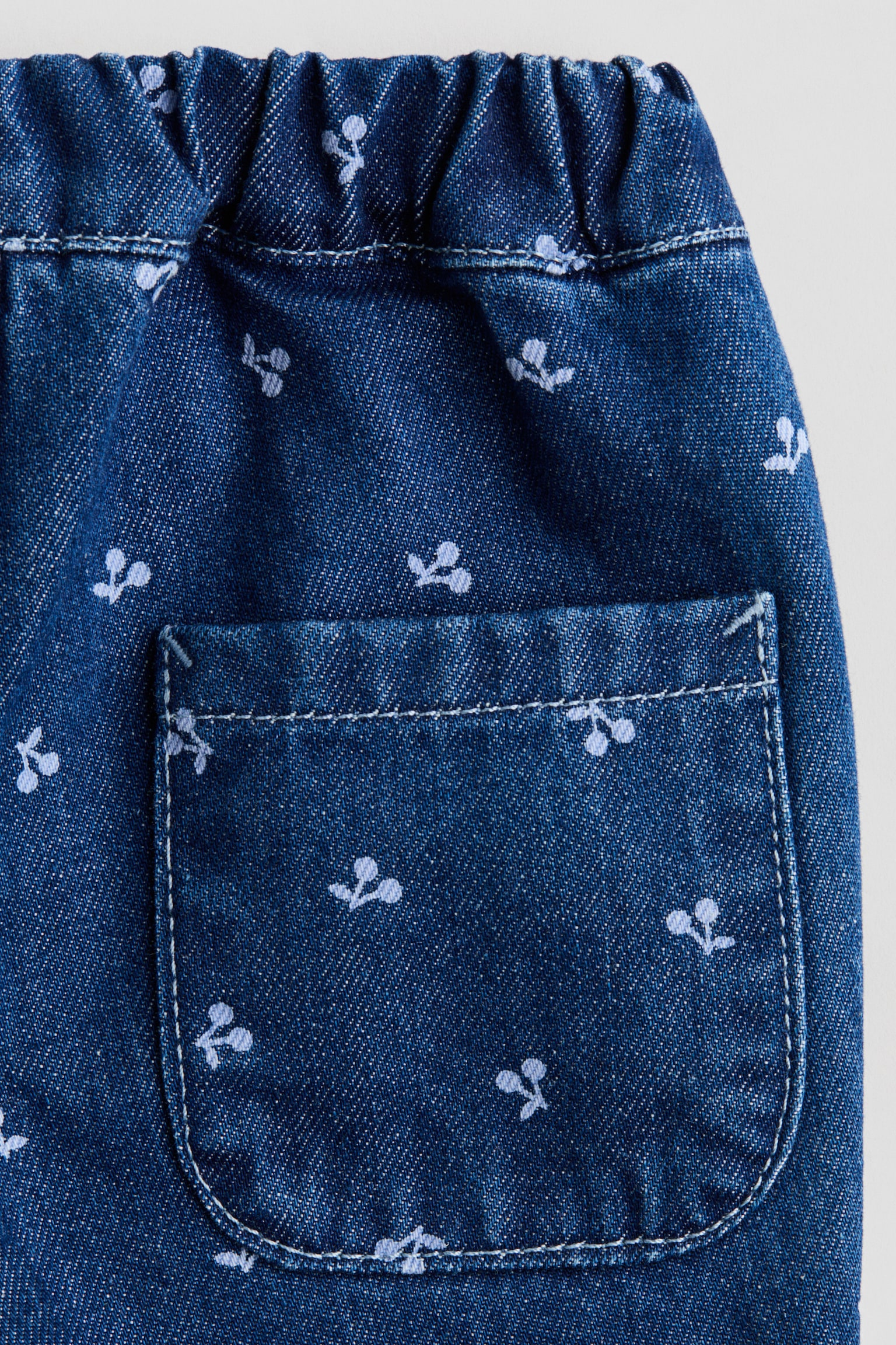 Cotton trousers - Dark denim blue/Cherries/Light pink - 3