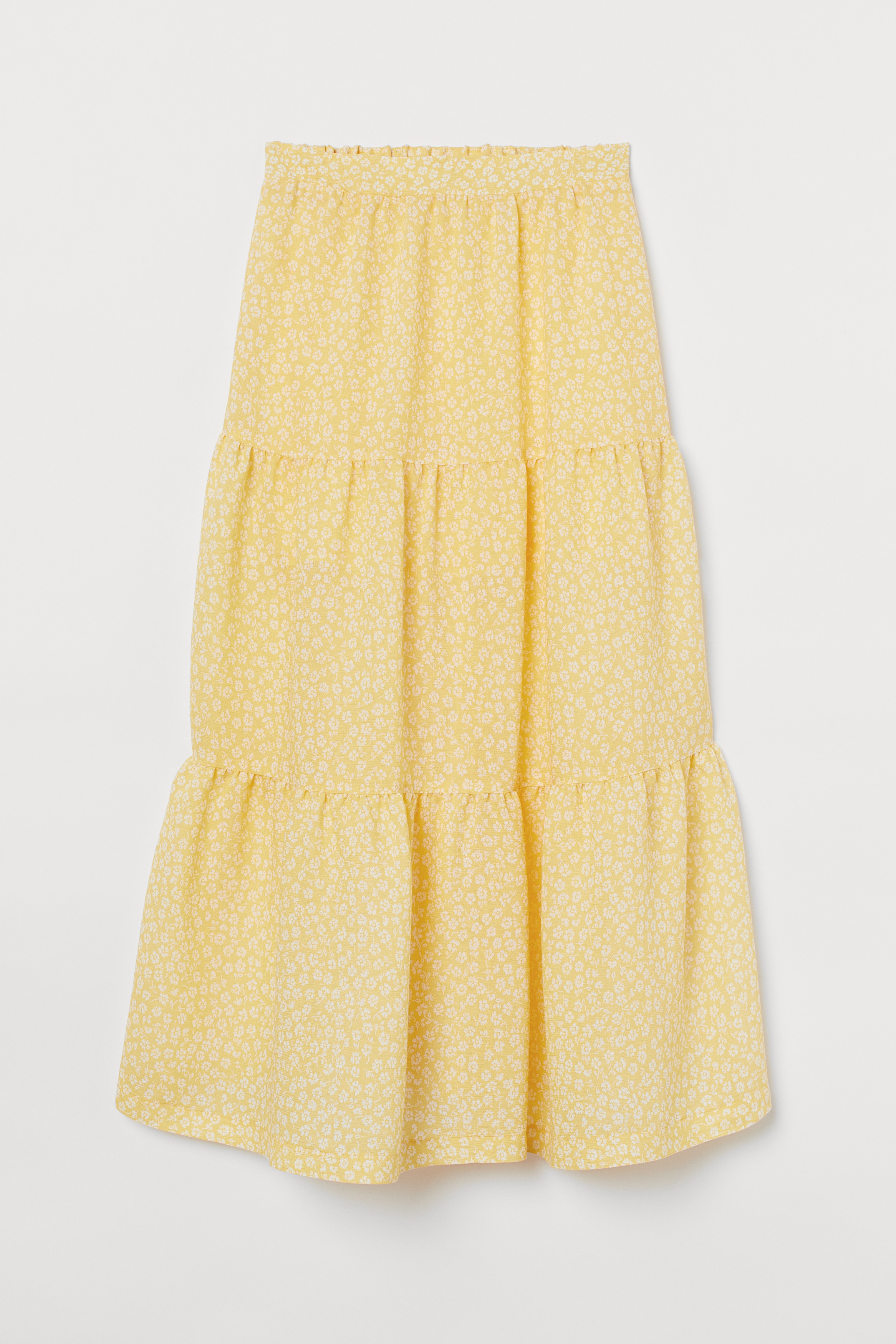 High waisted white skirt yellow hotsell