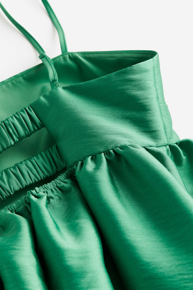 MAMA Kleid mit ausgestelltem Rock - Grün/Cremefarben - 6