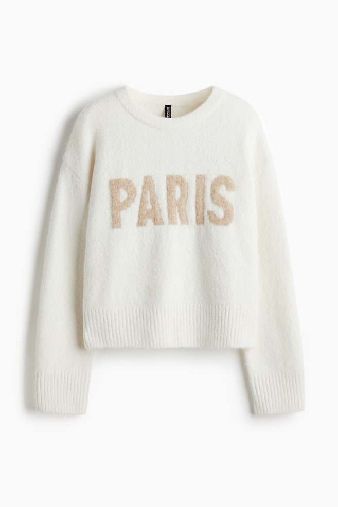 Pullover in maglia morbida - Bianco/Paris/Blu navy/Paris/Marrone/zebrato - 1