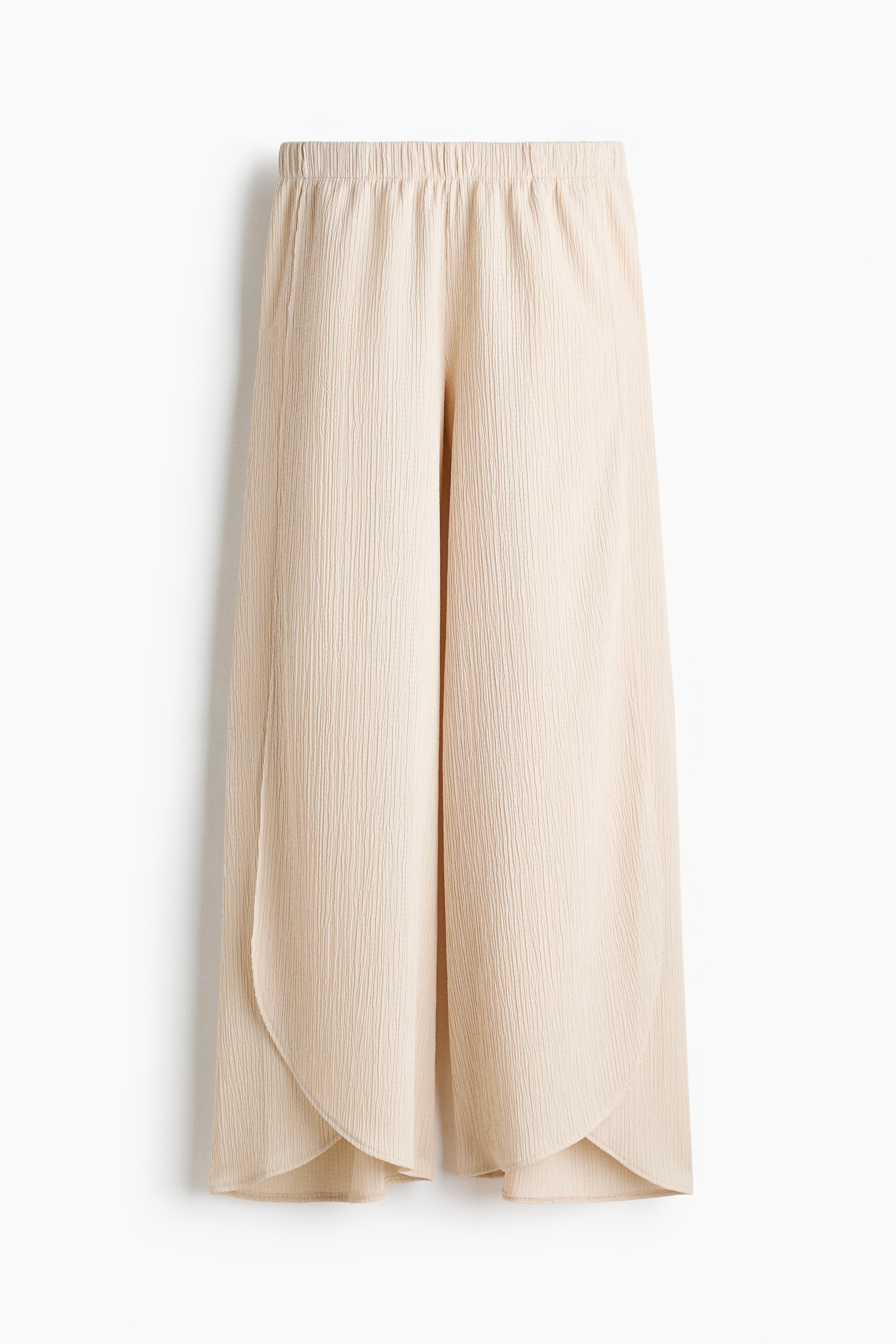 Wide wrap-detail trousers - Cream/Light turquoise