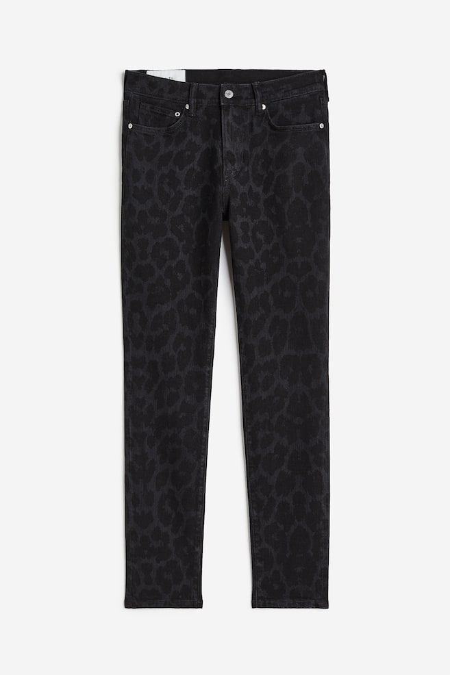 Skinny Jeans - Black/Leopard print/Denim purple - 2