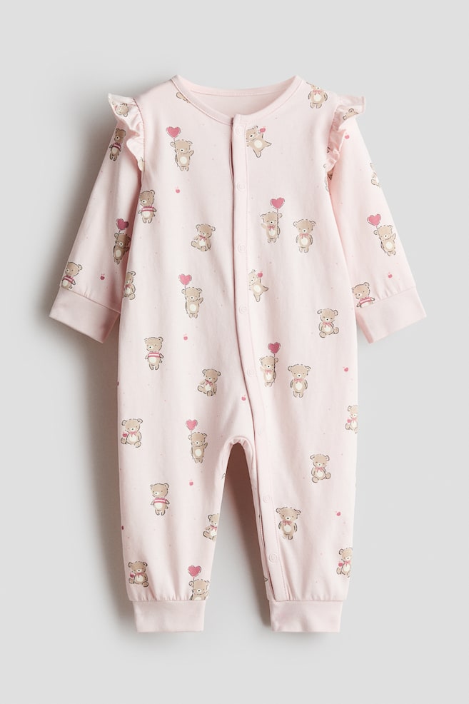 Katoenen pyjamapakje met volant - Lichtroze/teddyberen/Wit/hartjes/Wit/bloemen/Wit/hertjes - 1