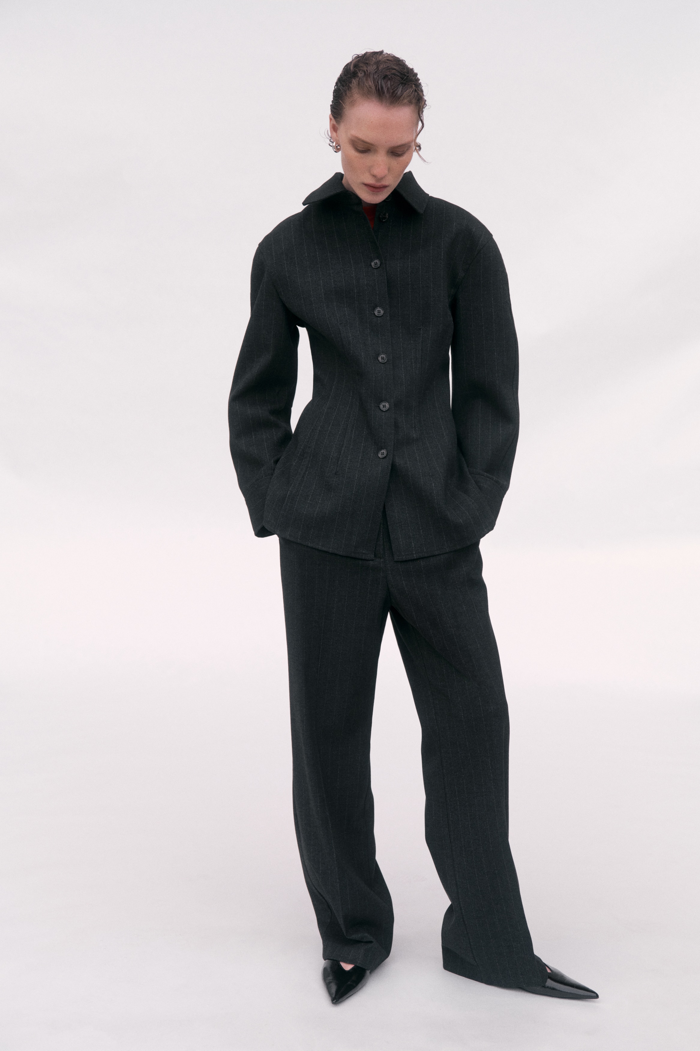 Pantalon - Donkergrijs/krijtstrepen/Taupe/geruit