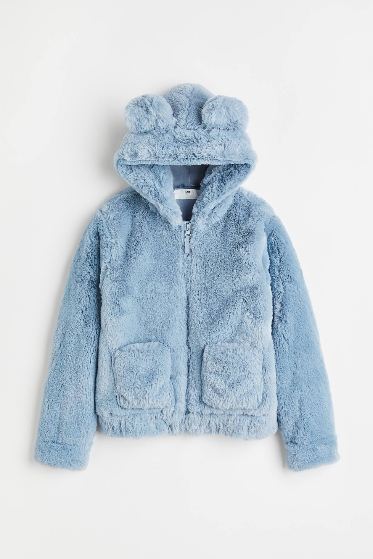 イヤーディテールボアジャケット - ライトブルー - Kids | H&M JP 
