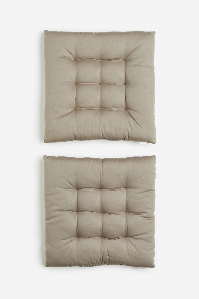 2-pack cotton seat cushions - Dark greige/Anthracite grey/White/Khaki green/dc/dc - 1