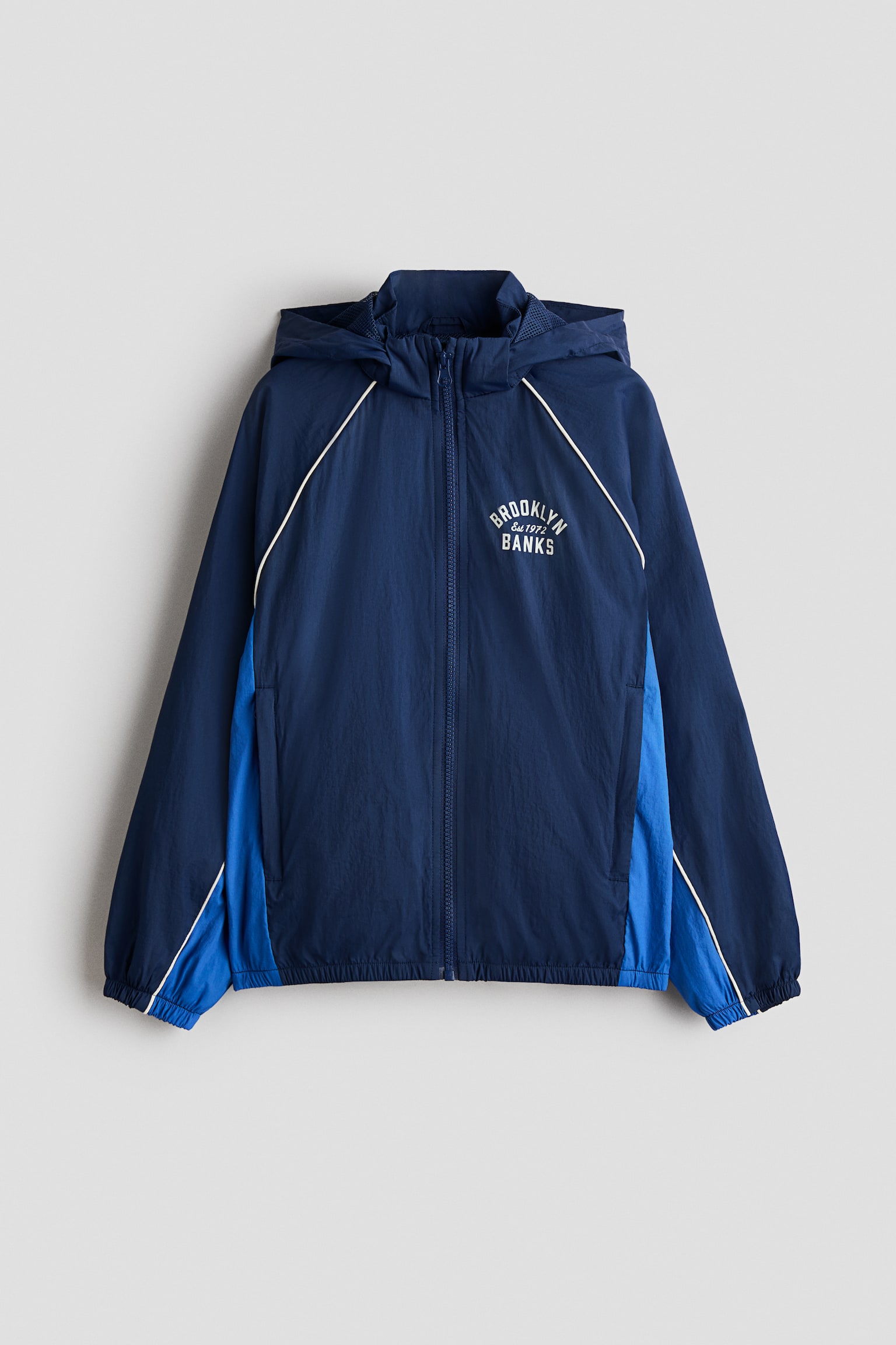 Hooded nylon windbreaker - Blu navy/Brooklyn