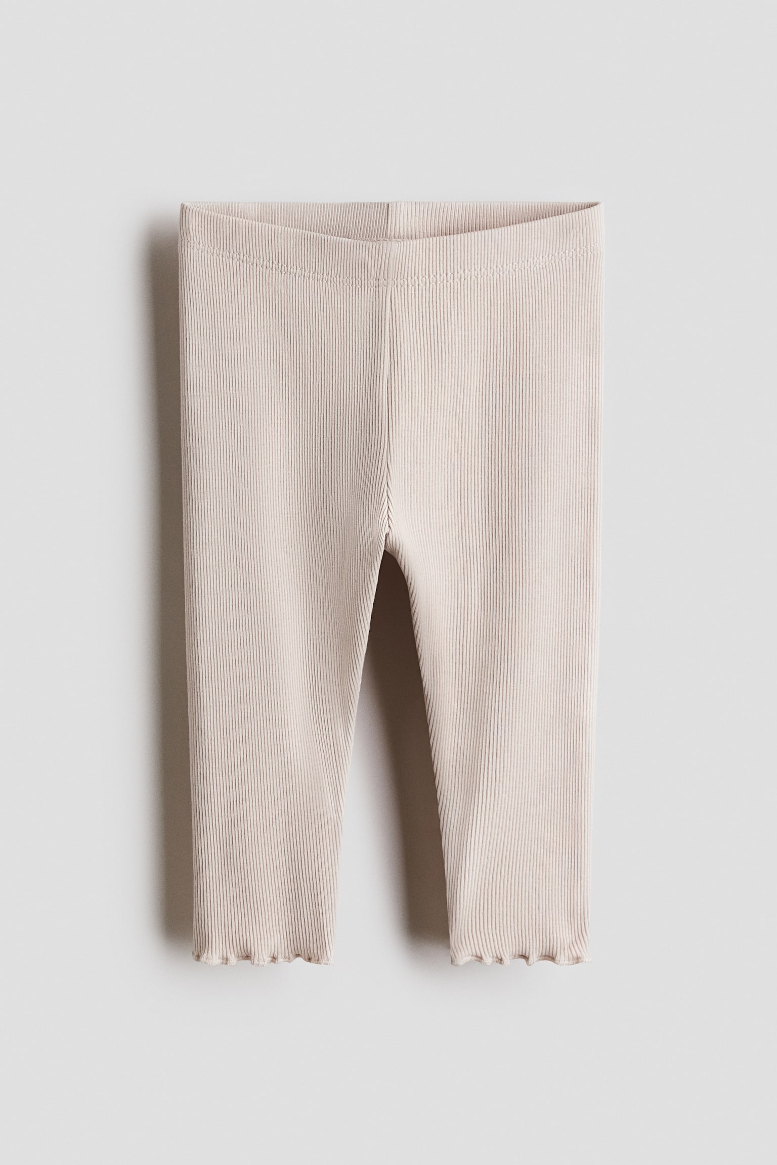 Ribbed cotton leggings - Light beige/Black/Light pink - 1
