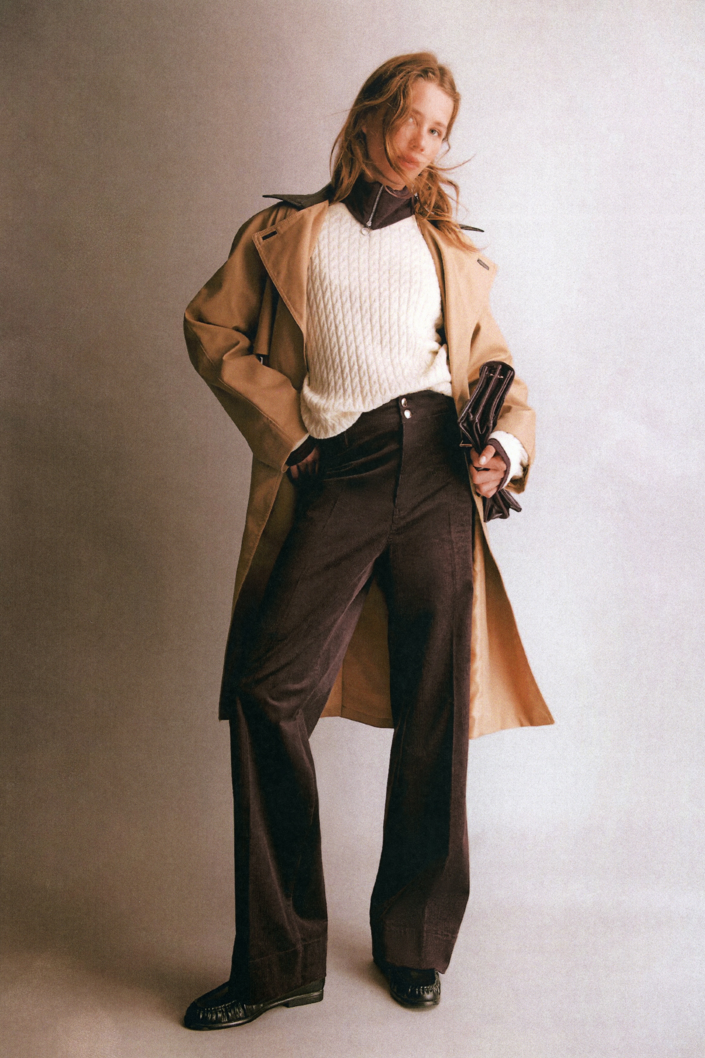 Pantaloni in velluto a costine - Marrone scuro/Marrone/Nero