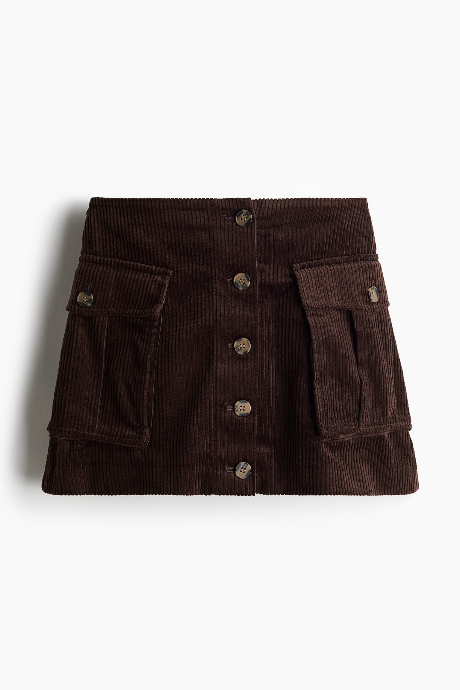 Corduroy mini skirt - Dark brown - 2