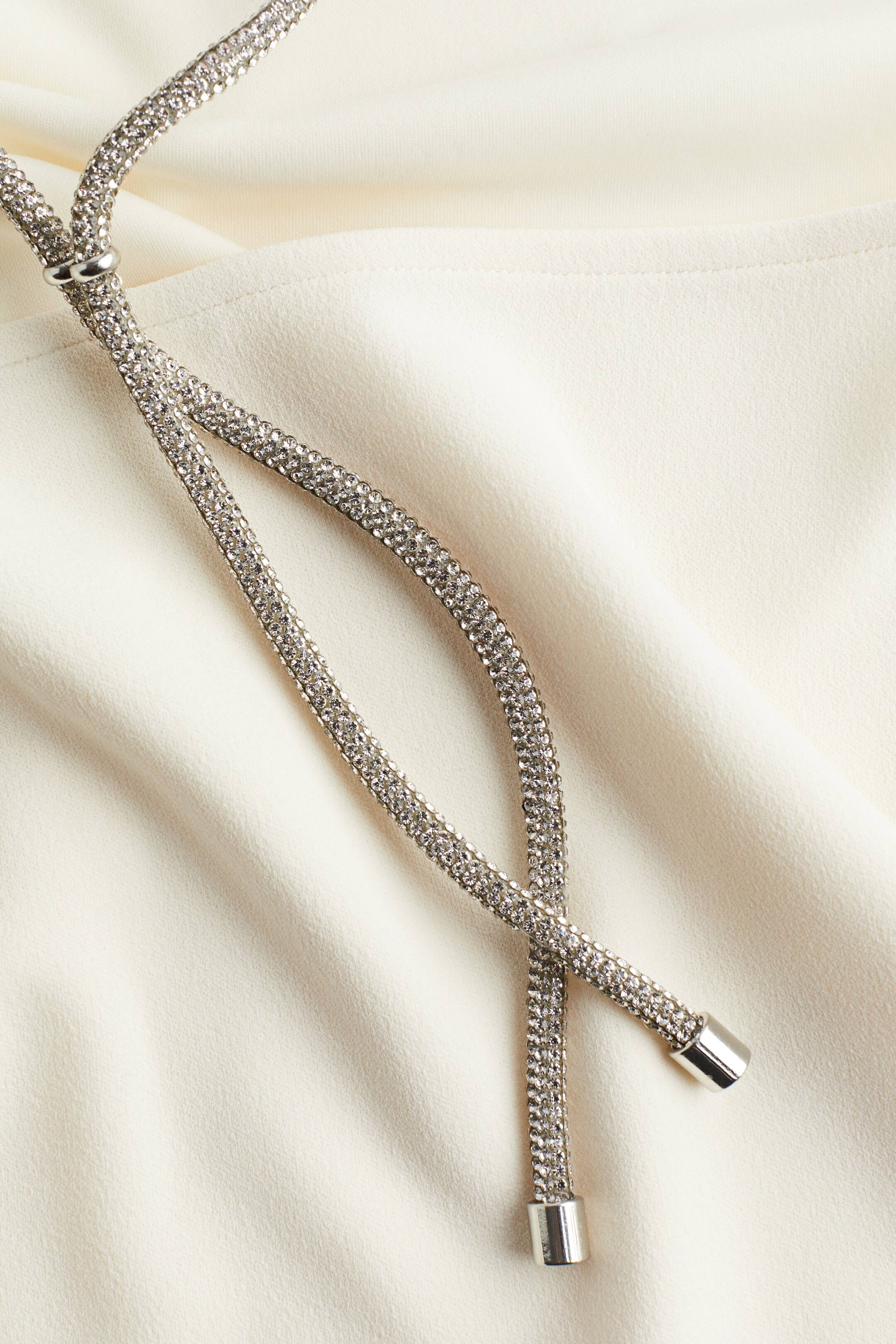 View larger image: Rhinestone Strap Halterneck Bodysuit - White - Ladies | H&M AU 2