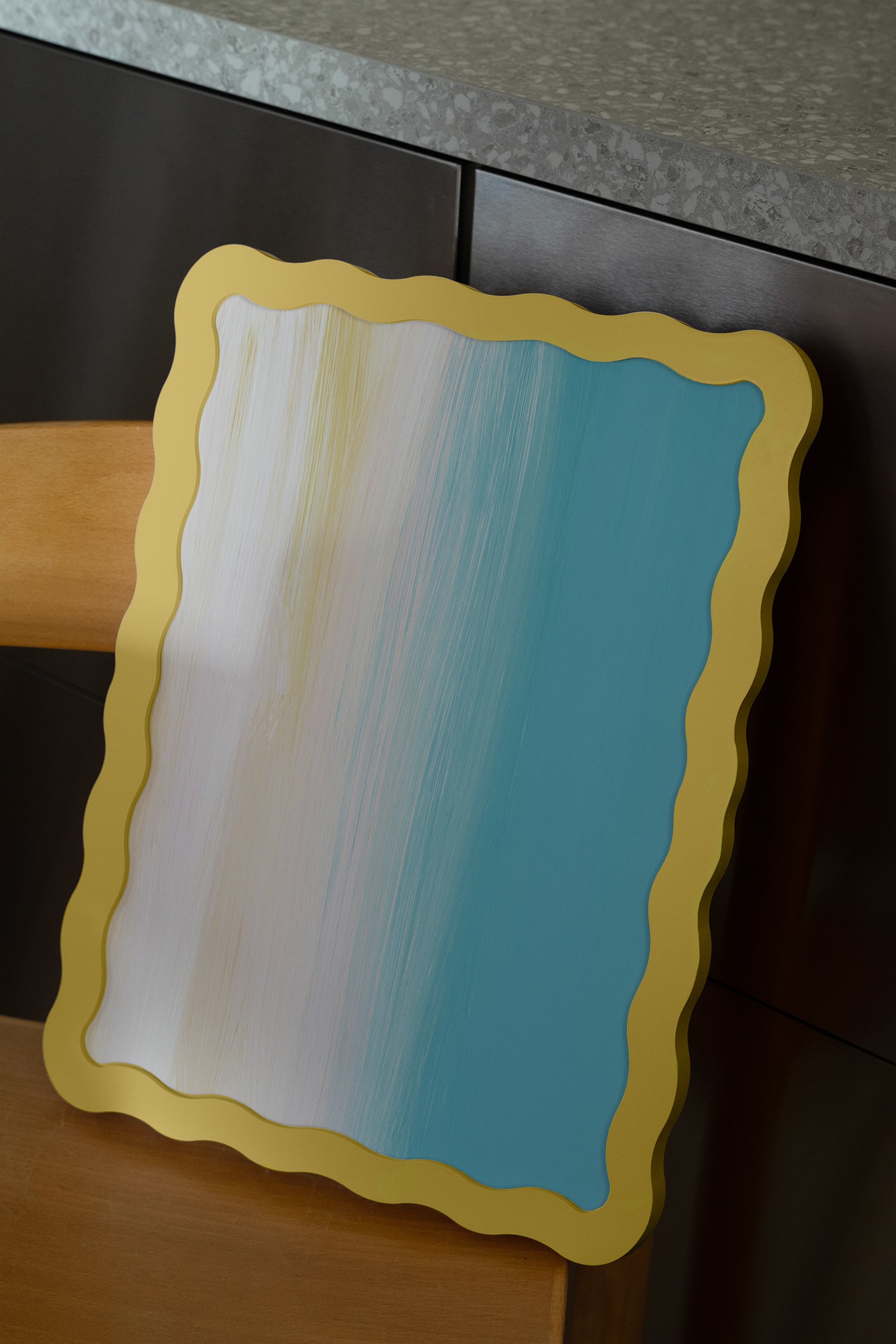 Wavy Billedramme Træ - Gul