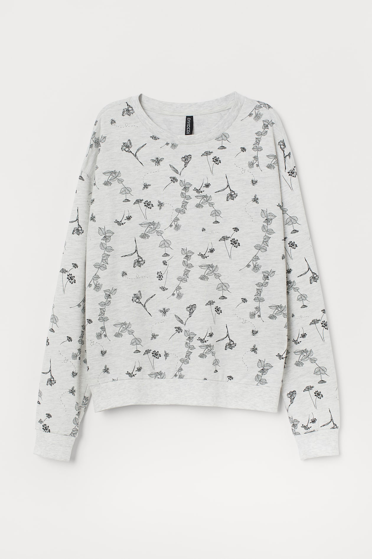 Printed Sweatshirt Grey Floral Sweatshirt Sweatshirt Light Grey