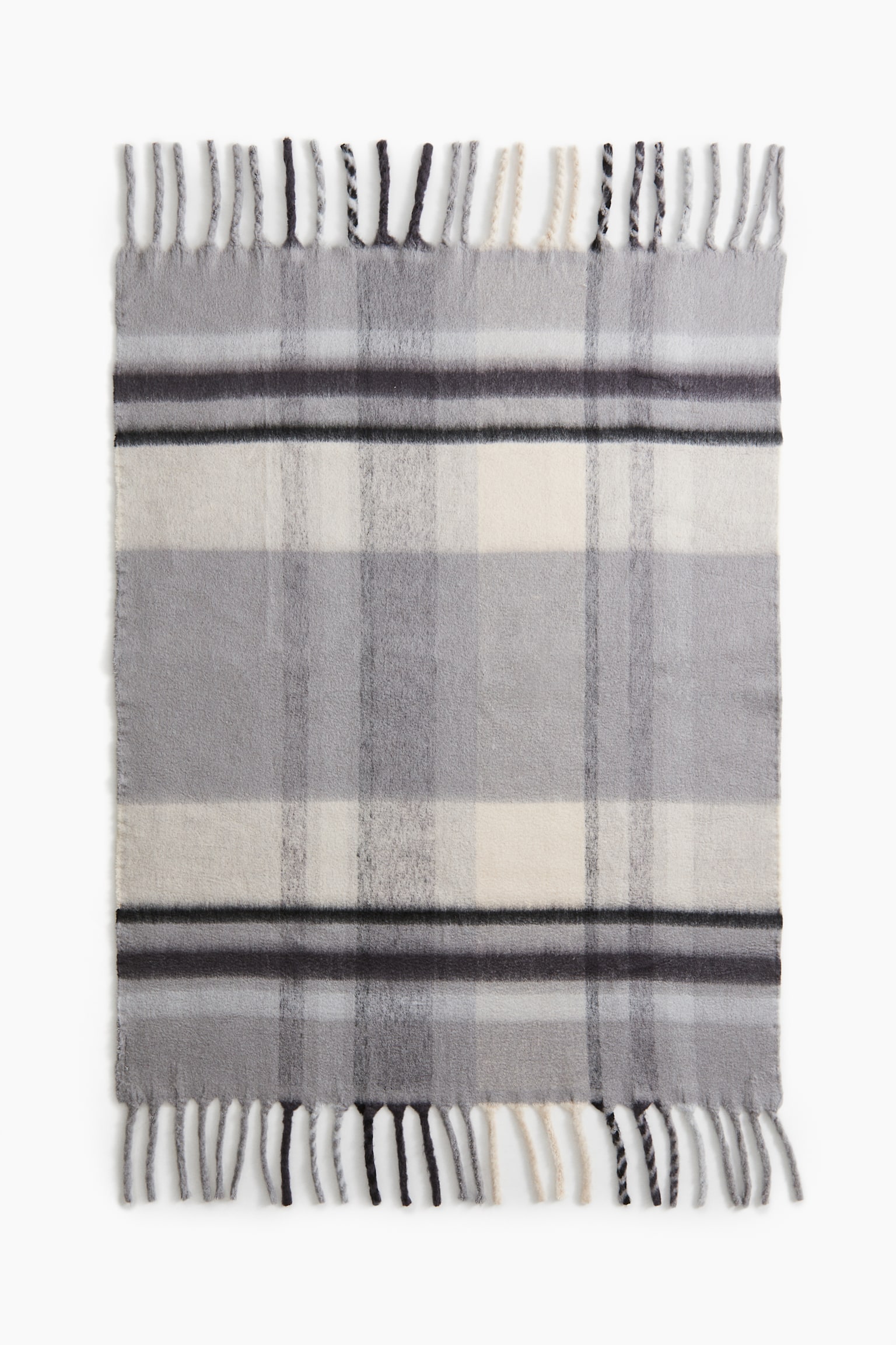 Patterned blanket - Grey/Checked/Green/Checked/Red/Checked/Dark beige/Checked - 4