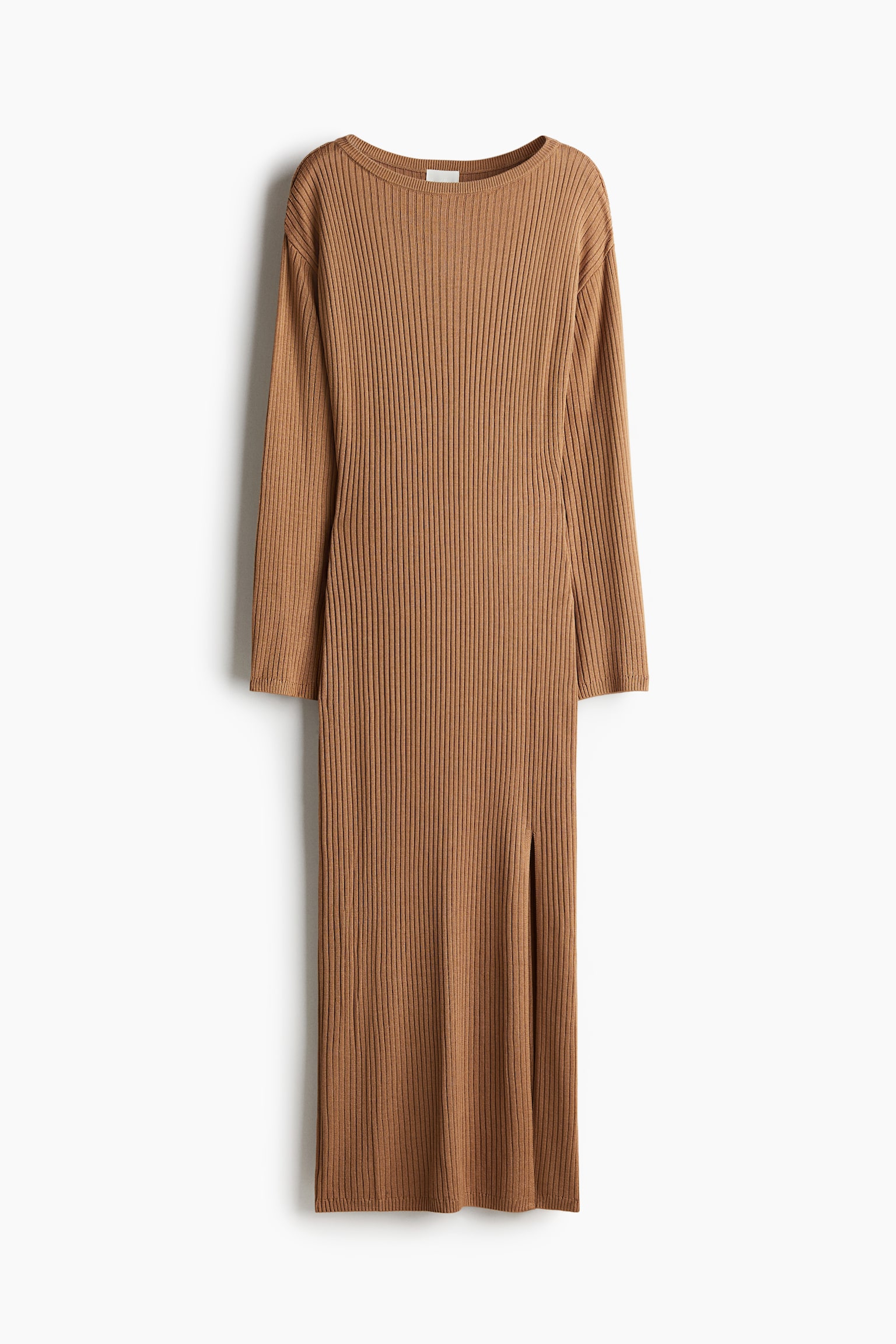 Rib-knit dress - Dark beige/Black/Dark khaki green - 2