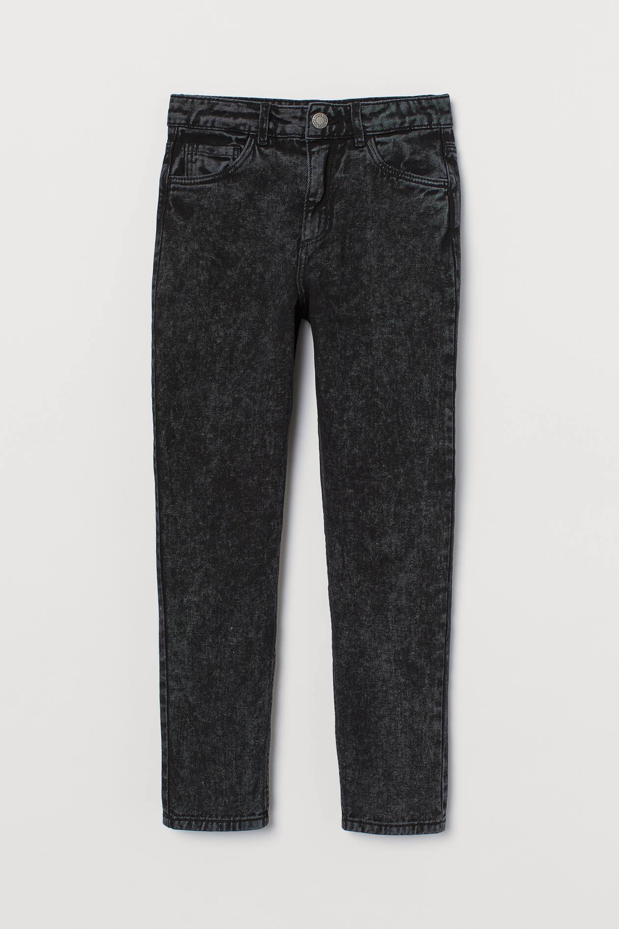 Relaxed High Ankle Jeans - High waist - Ankle-length - Black/washed ...