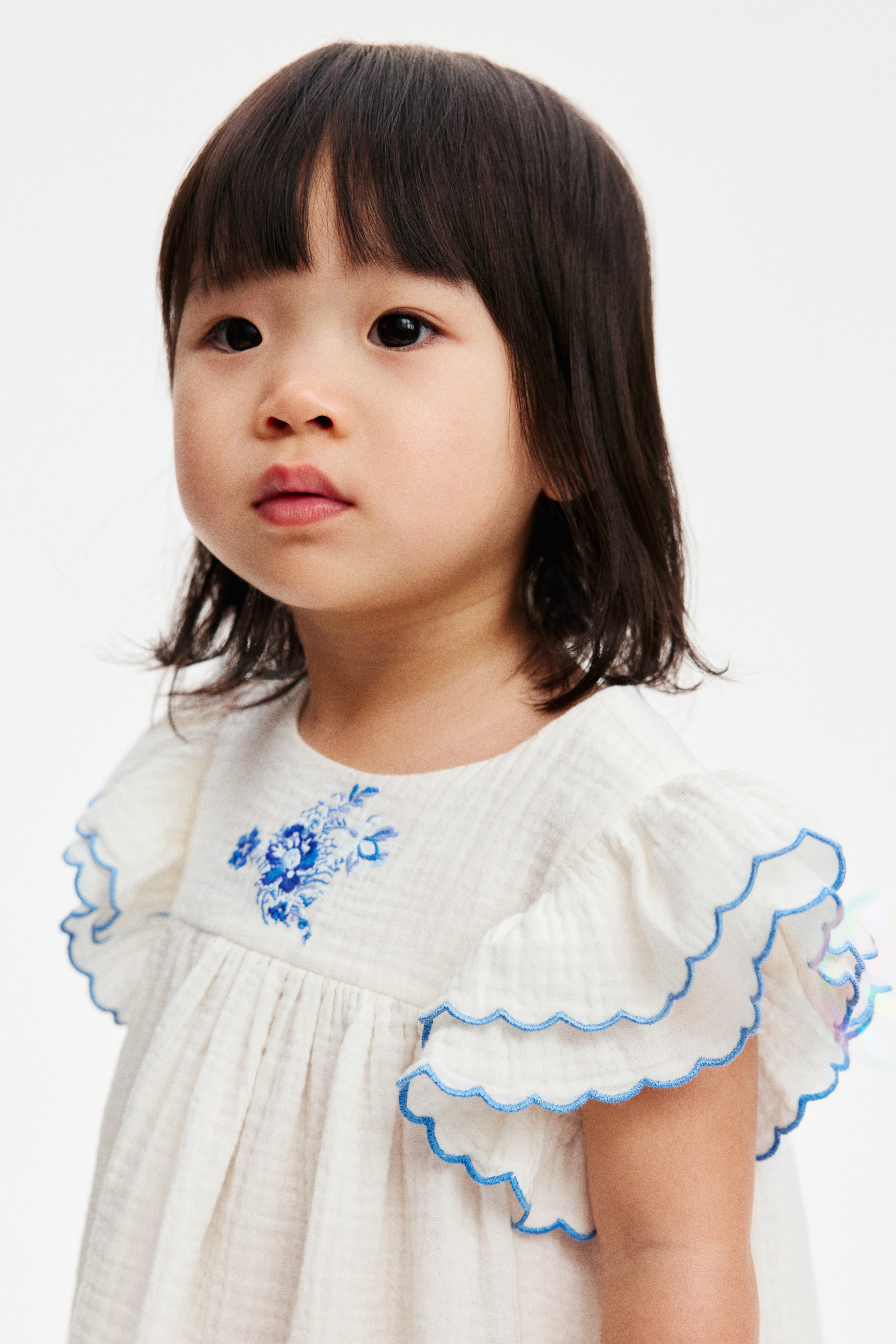 Embroidered-Detail Cotton Dress