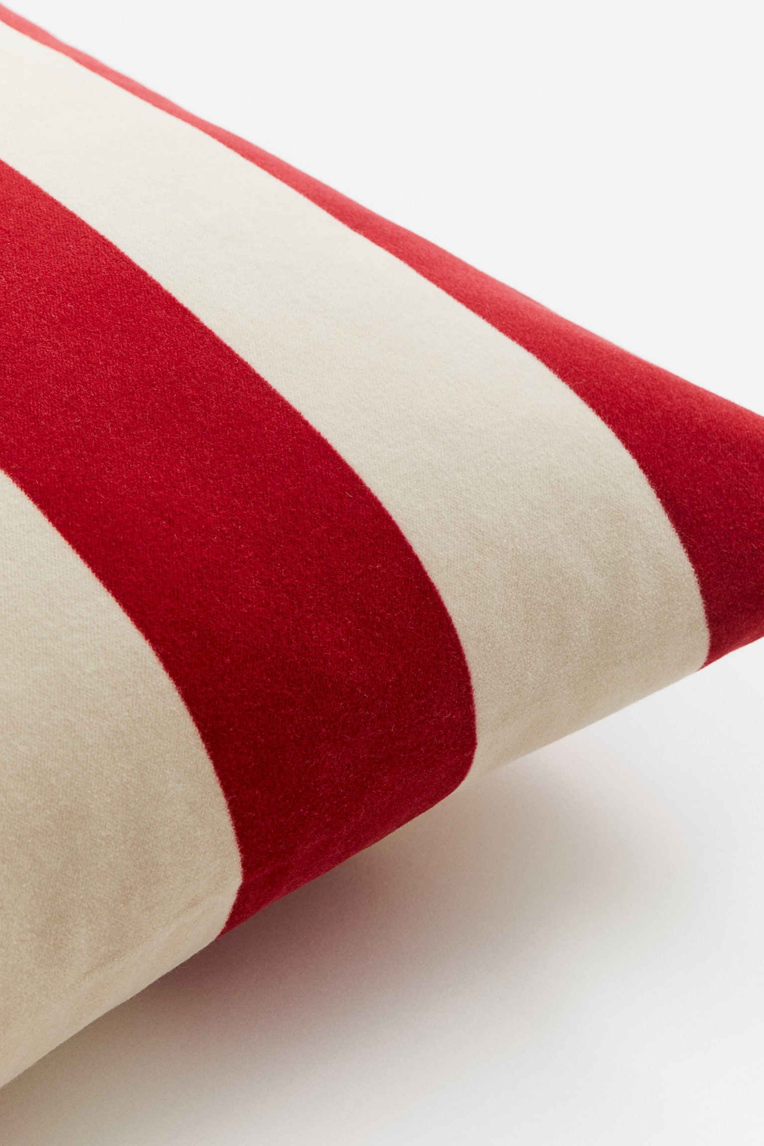 Velvet cushion cover - Red/Striped - 3