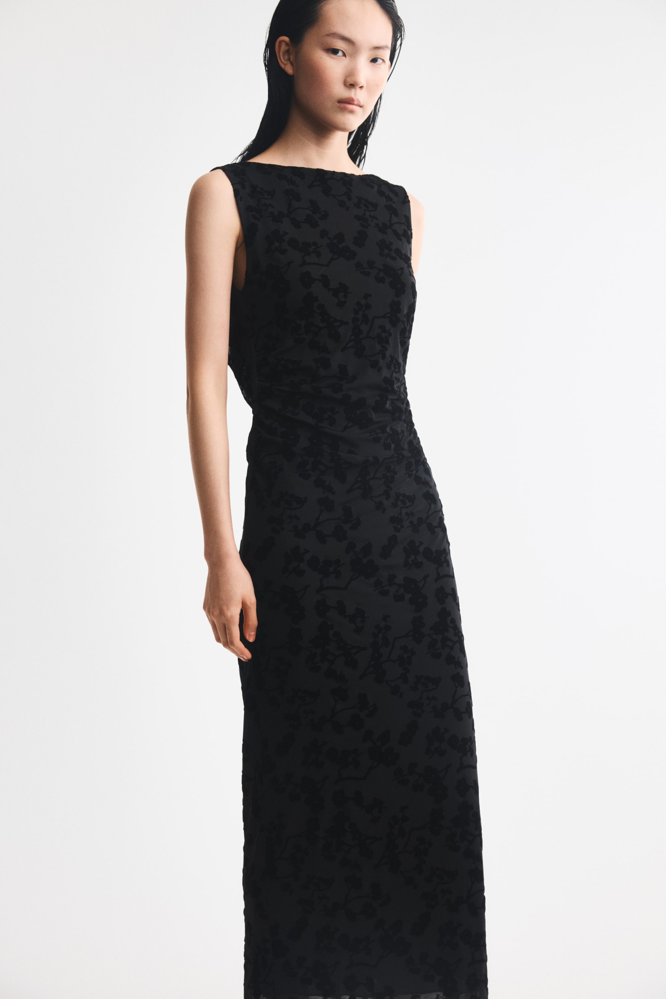 Flock-Print Bodycon Dress