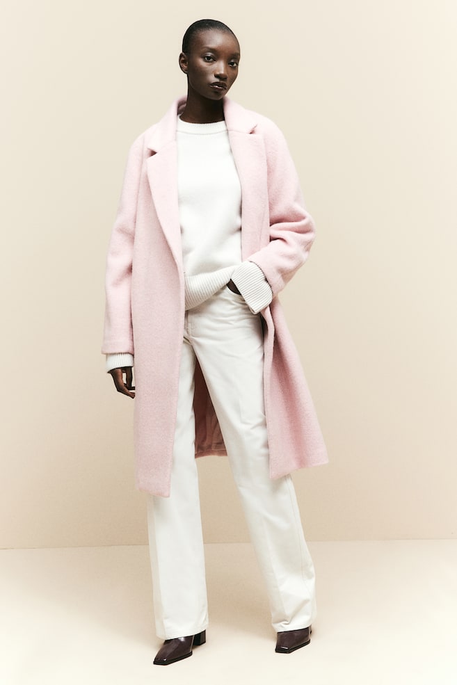 Double-breasted coat - Light pink/Dark grey - 5